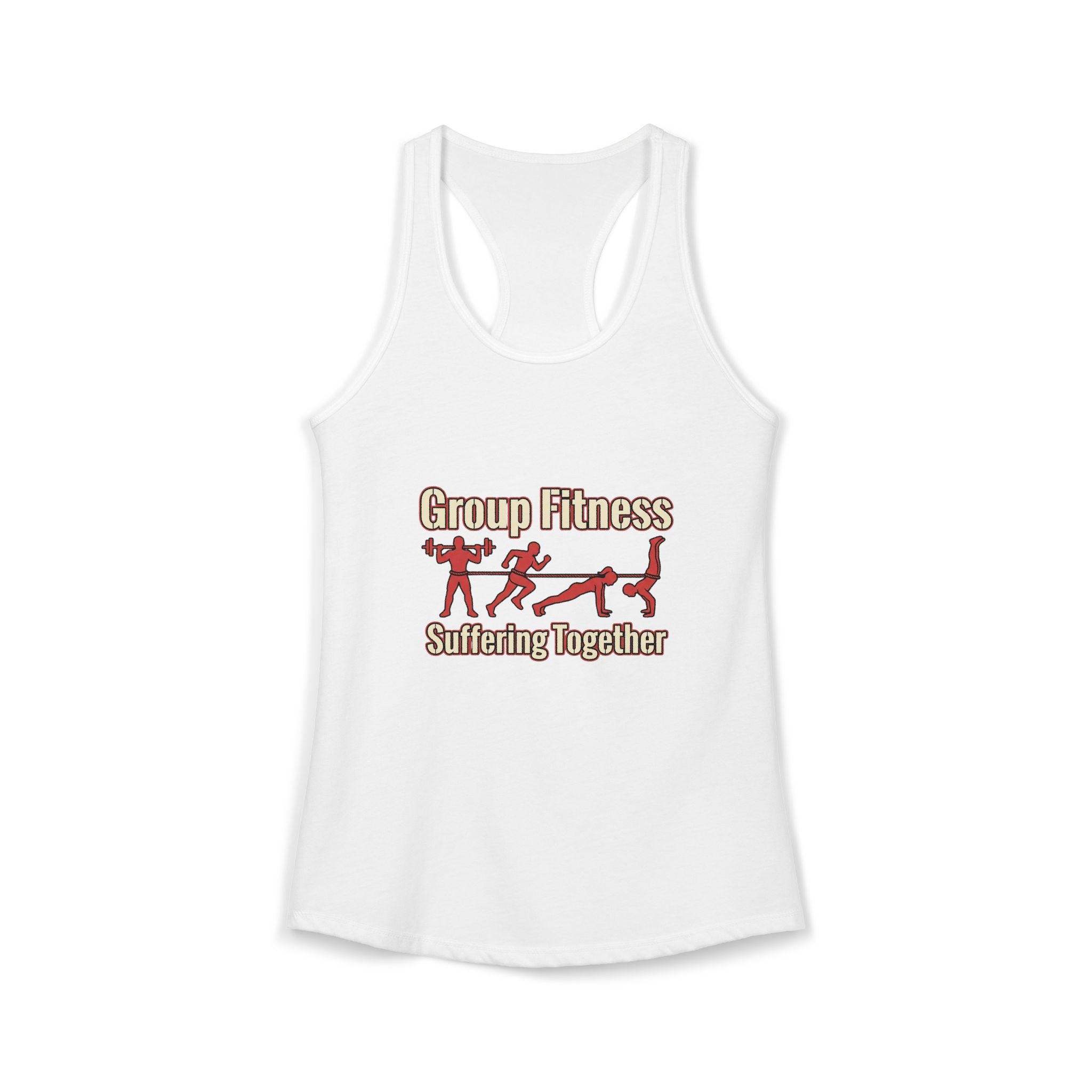 Group Fitness Suffering Together Women's Ideal Racerback Tank