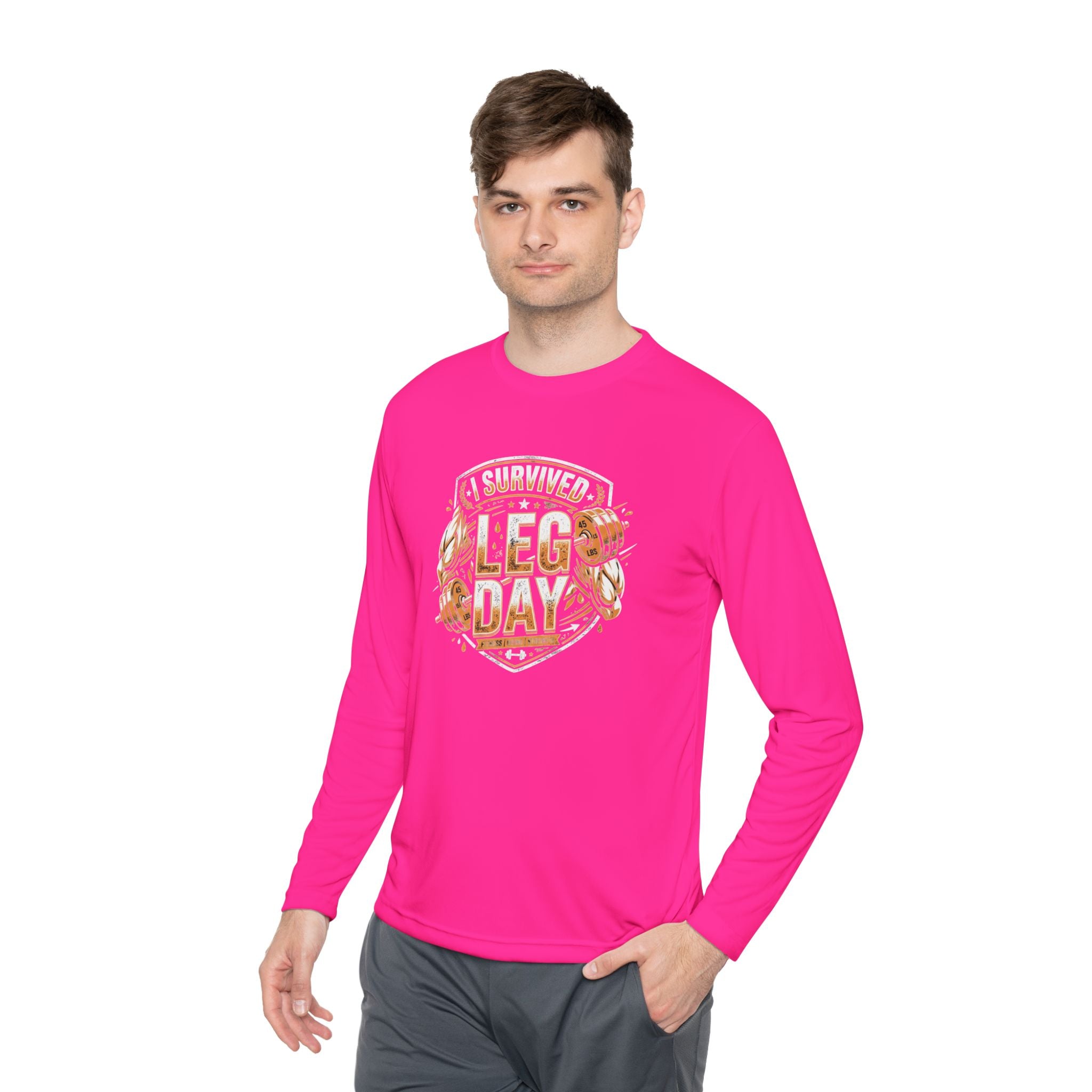 I Survived Leg Day Unisex Lightweight Long Sleeve Tee