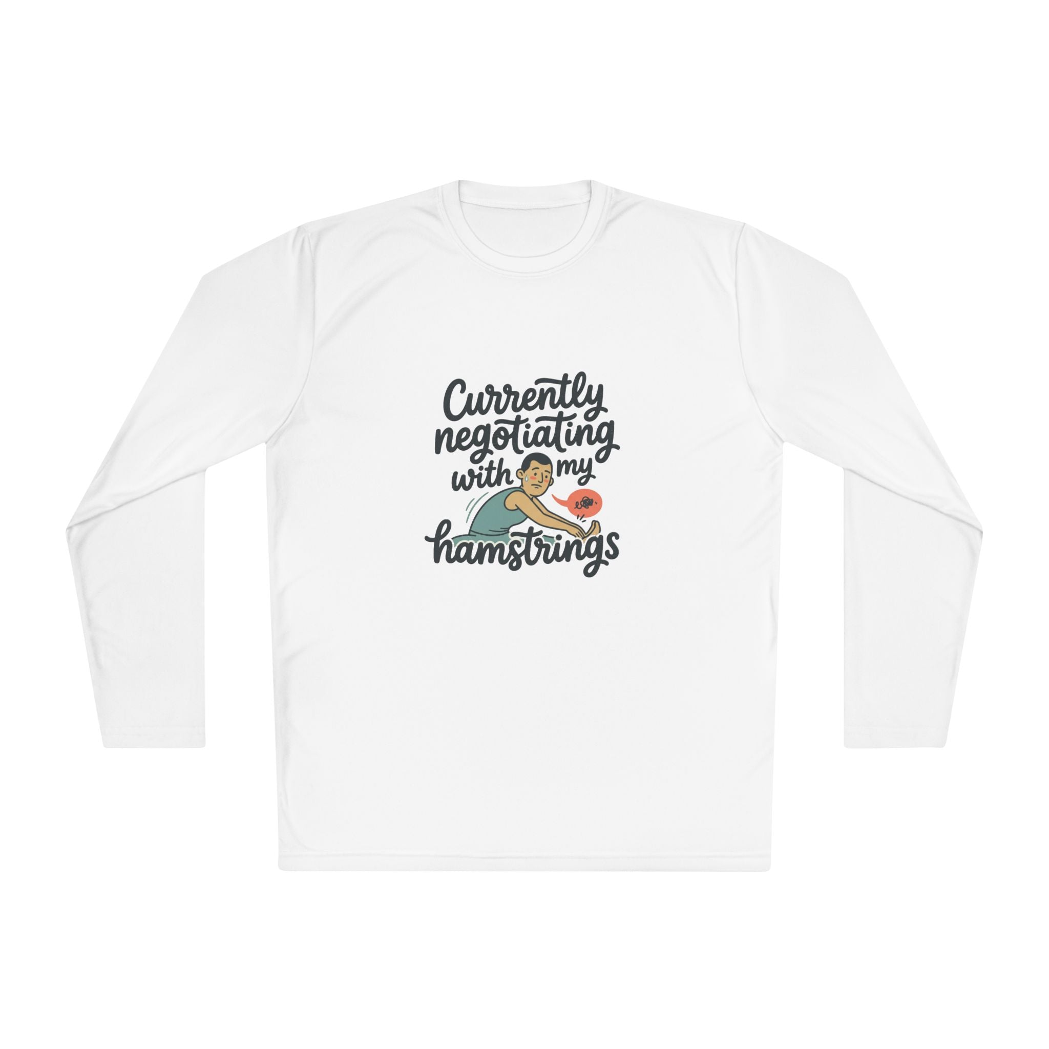 Currently Negotiating with my Hamstrings Unisex Lightweight Long Sleeve Tee