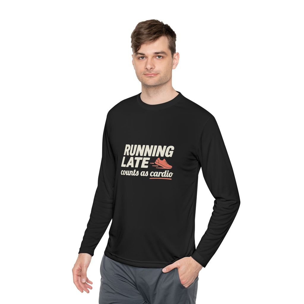 Running Late Counts as Cardio Unisex Lightweight Long Sleeve Tee