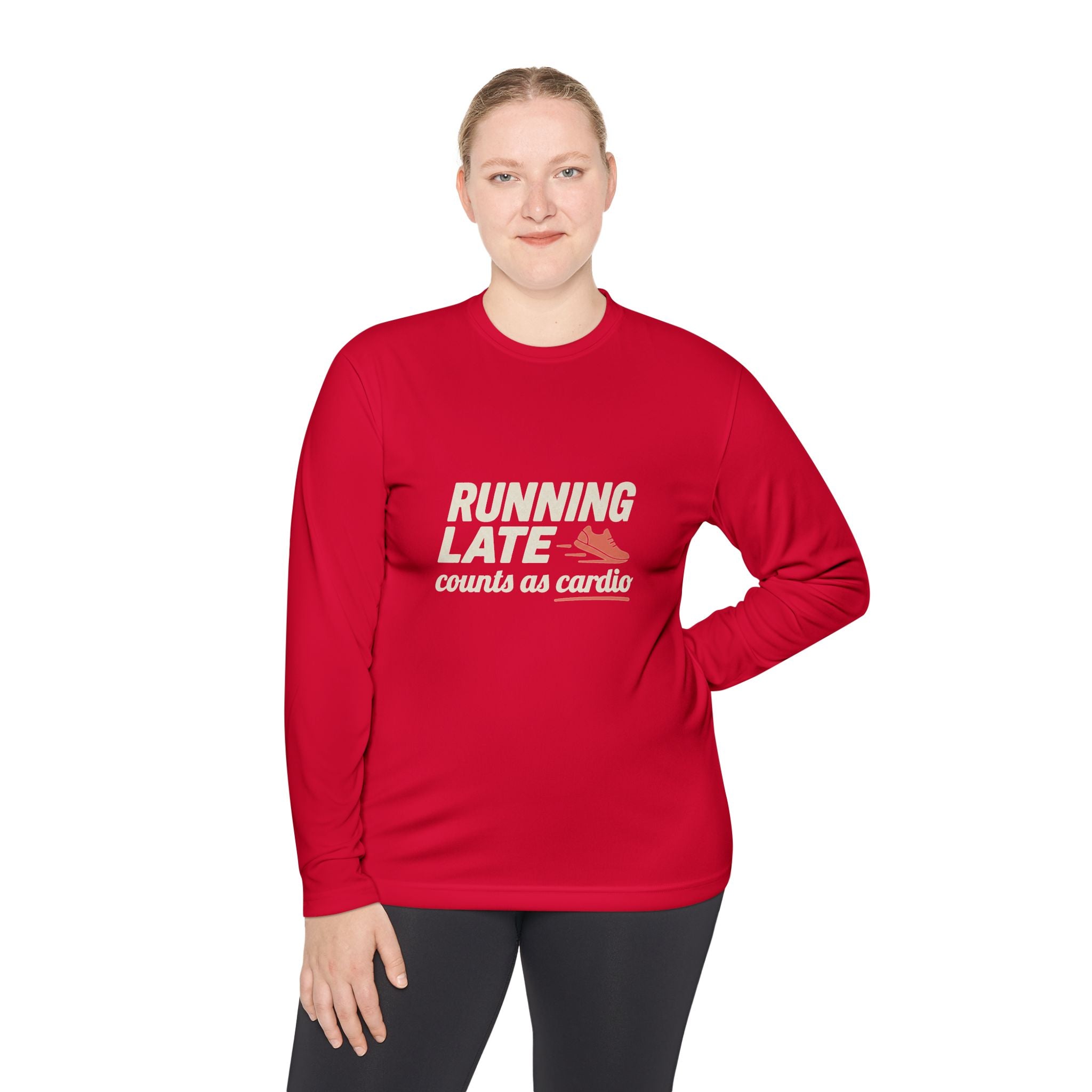 Running Late Counts as Cardio Unisex Lightweight Long Sleeve Tee