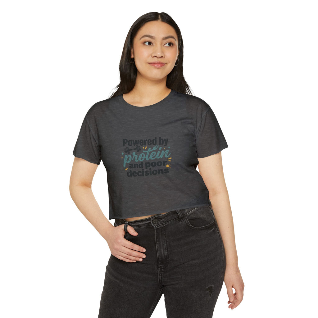 Powered by Protein and Poor Decisions Women's Festival Crop Top