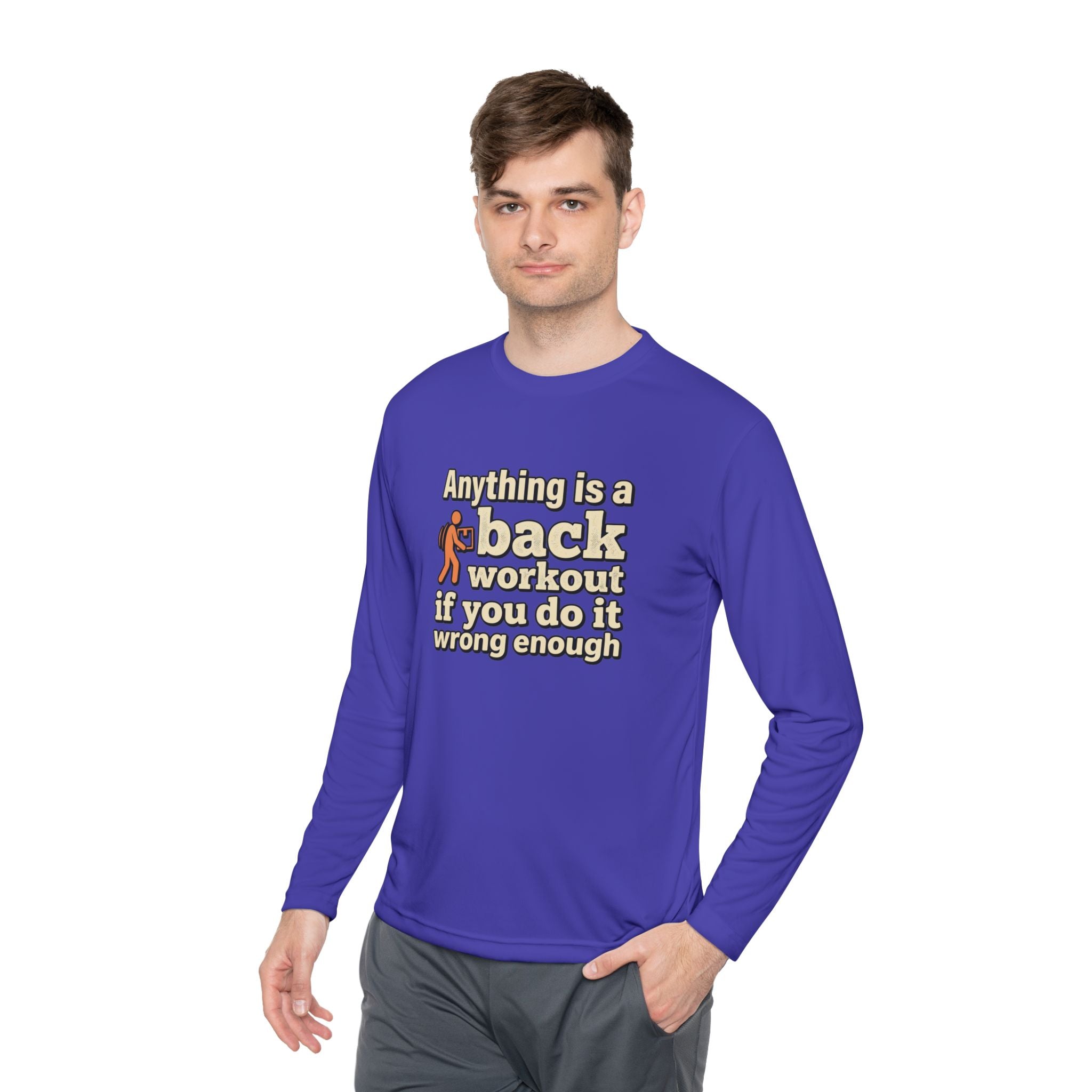 Anything is a Back Workout Unisex Lightweight Long Sleeve Tee