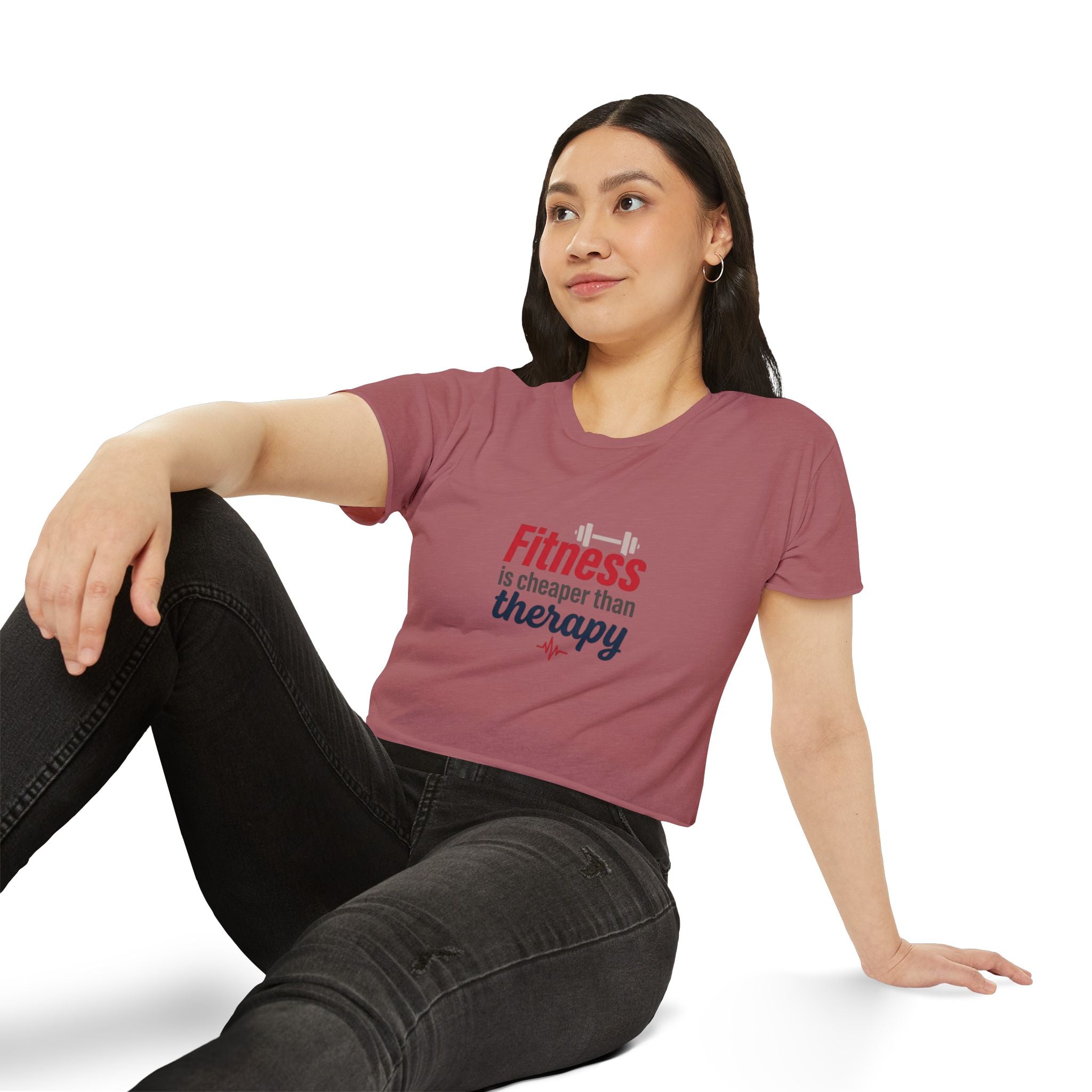 Fitness is Cheaper than Therapy Women's Festival Crop Top