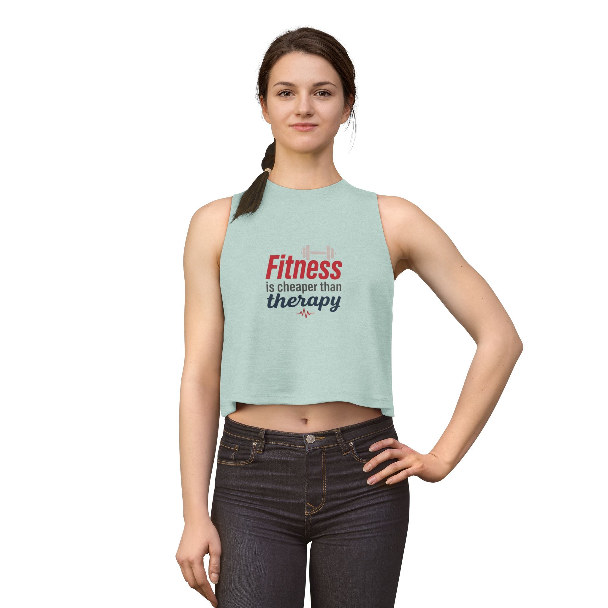 Fitness is Cheaper than Therapy Women's Crop Top
