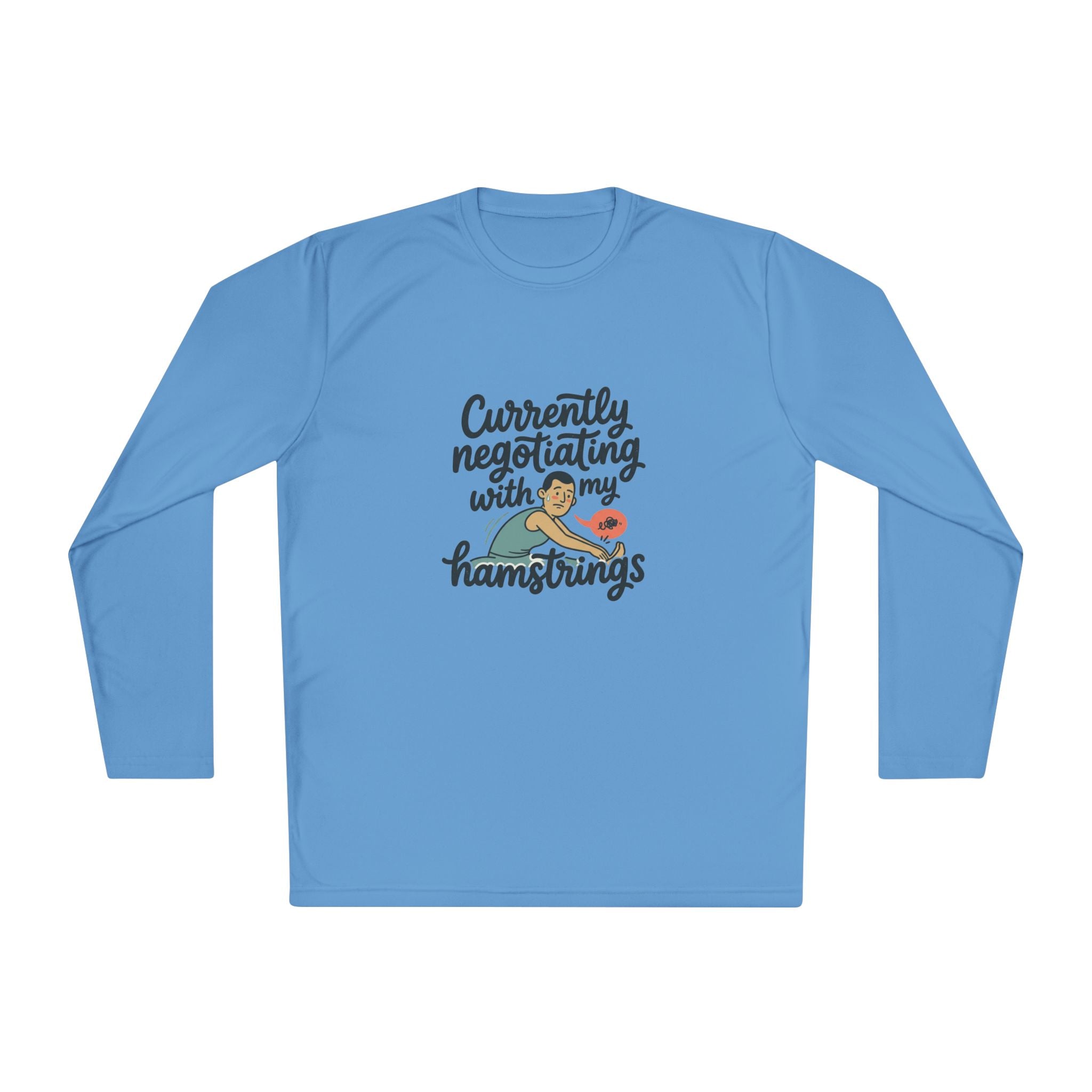 Currently Negotiating with my Hamstrings Unisex Lightweight Long Sleeve Tee