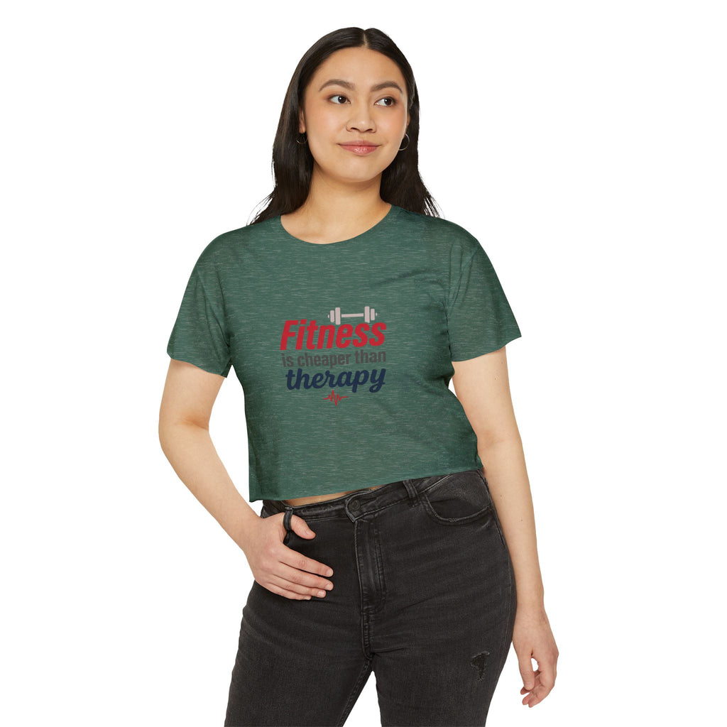 Fitness is Cheaper than Therapy Women's Festival Crop Top