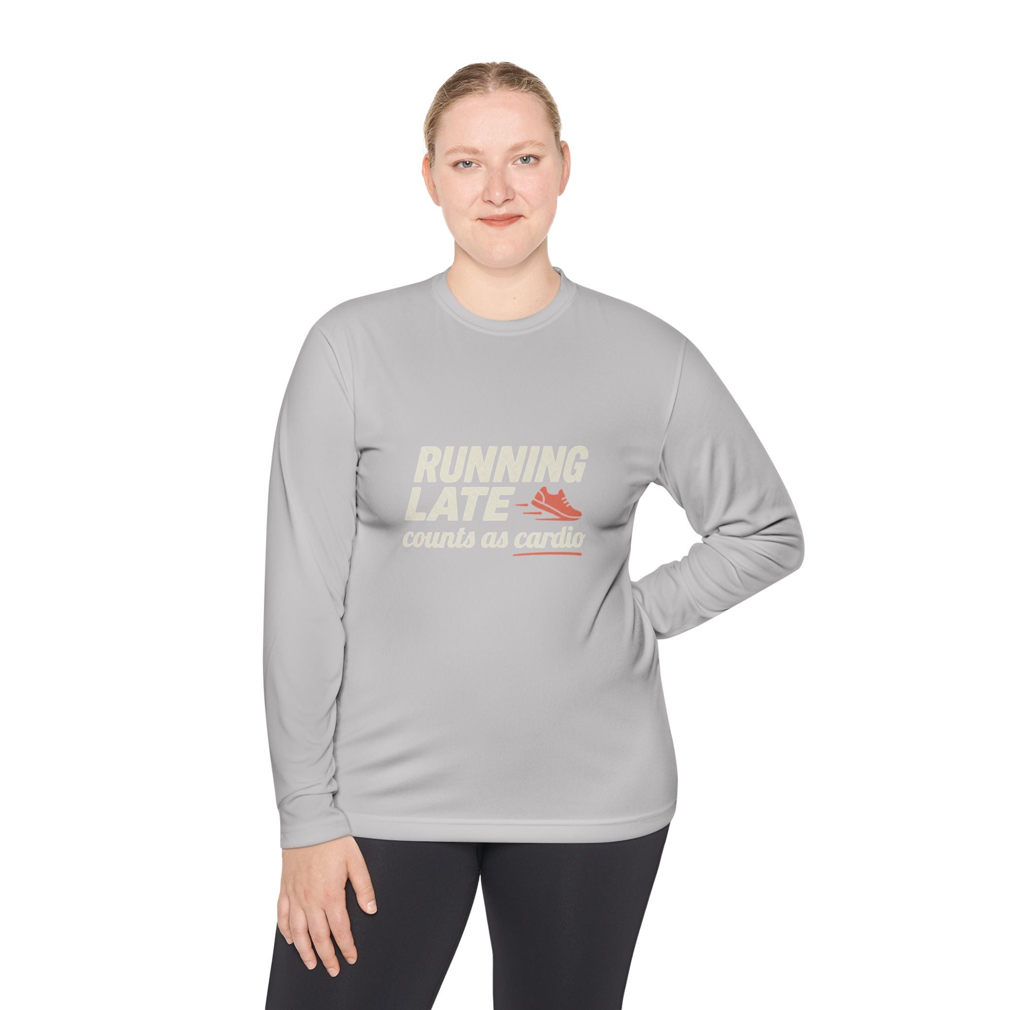 Running Late Counts as Cardio Unisex Lightweight Long Sleeve Tee