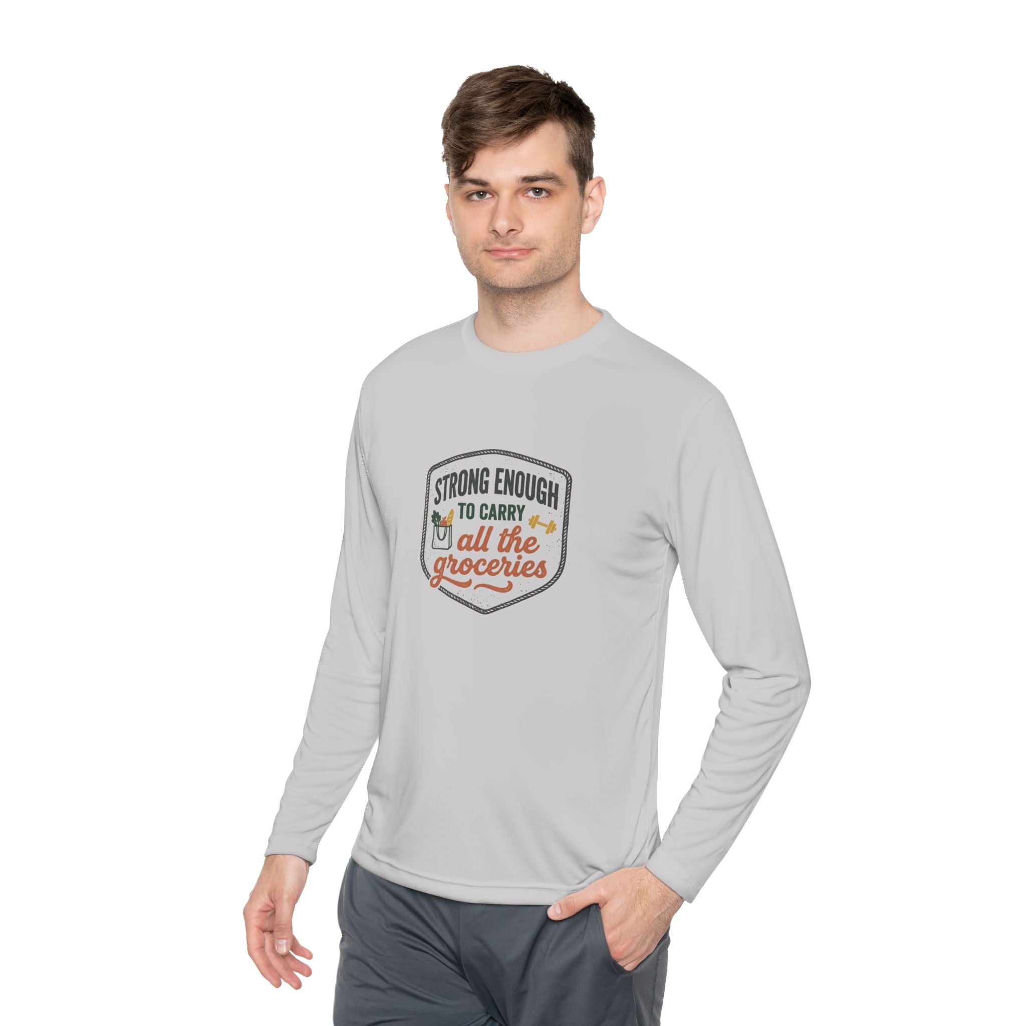 Strong Enough to Carry All the Groceries Unisex Lightweight Long Sleeve Tee