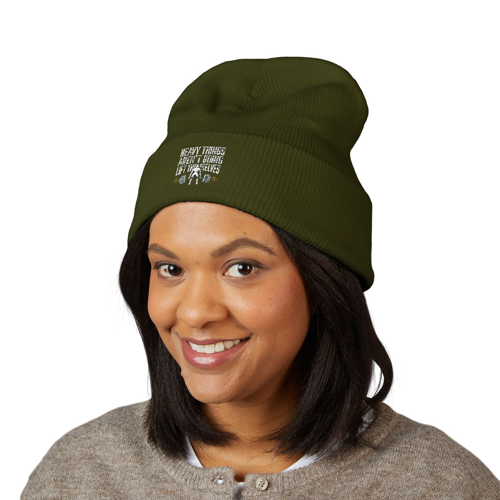 Heavy Things Aren't Going to Lift Themselves Classic Cuffed Beanie (Embroidery)