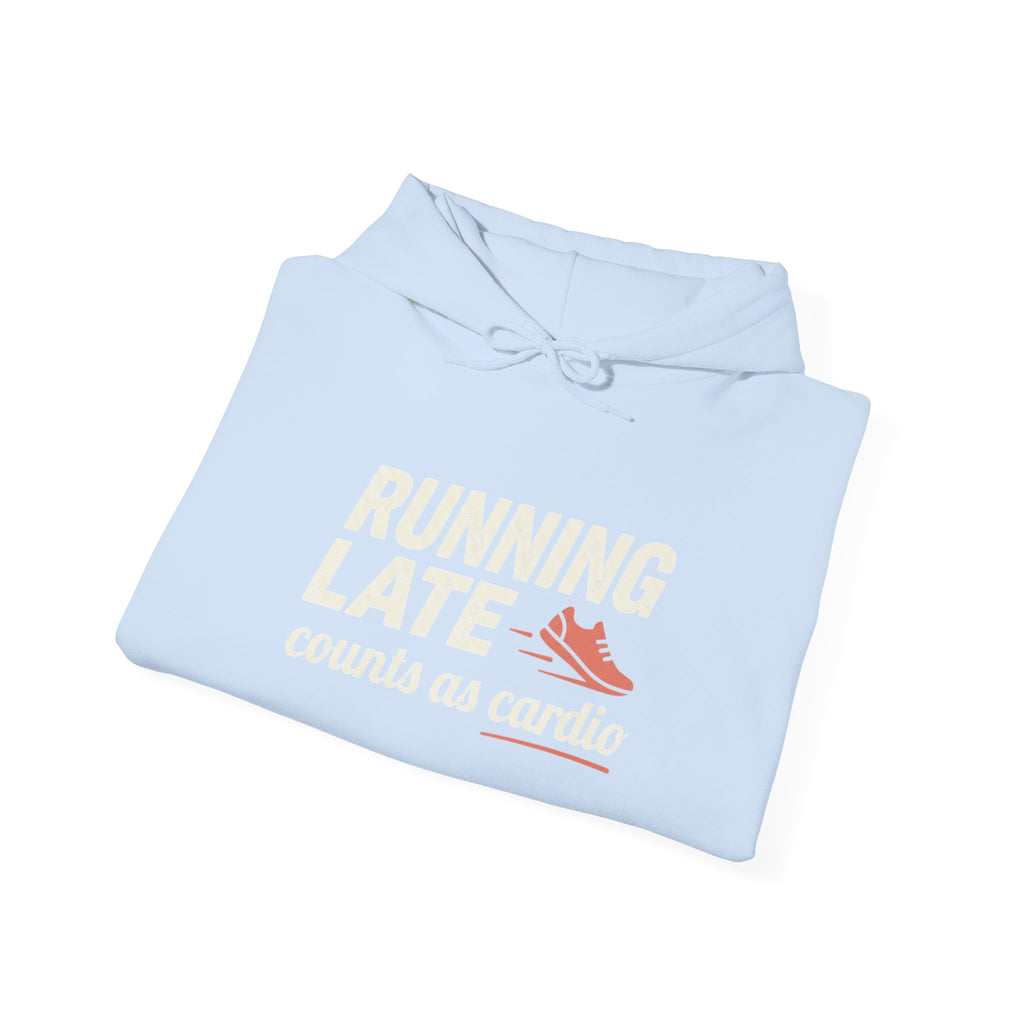 Running Late Counts as Cardio Unisex Heavy Blend™ Hooded Sweatshirt