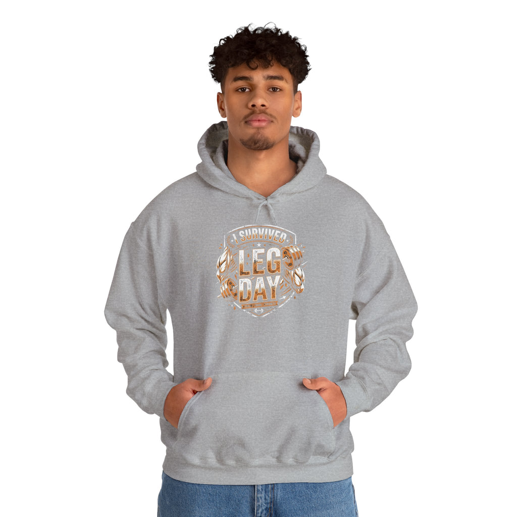I Survived Leg Day Unisex Heavy Blend™ Hooded Sweatshirt