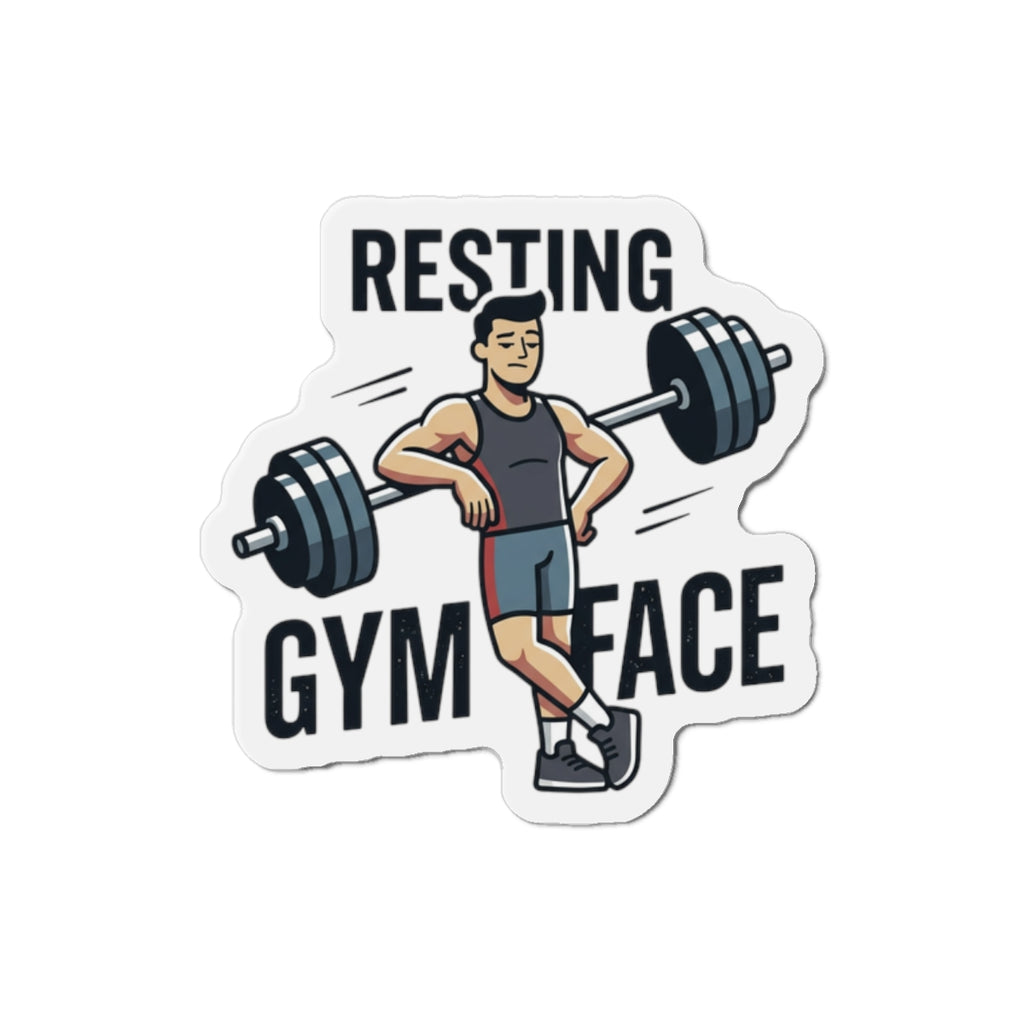Resting Gym Face Die-Cut Magnets