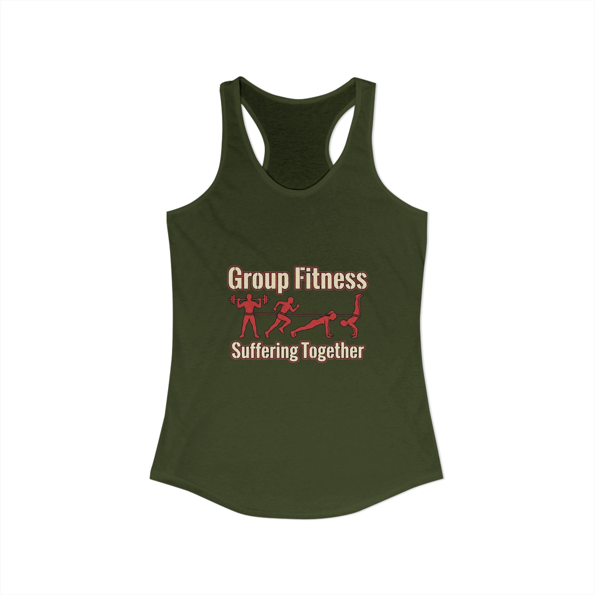 Group Fitness Suffering Together Women's Ideal Racerback Tank