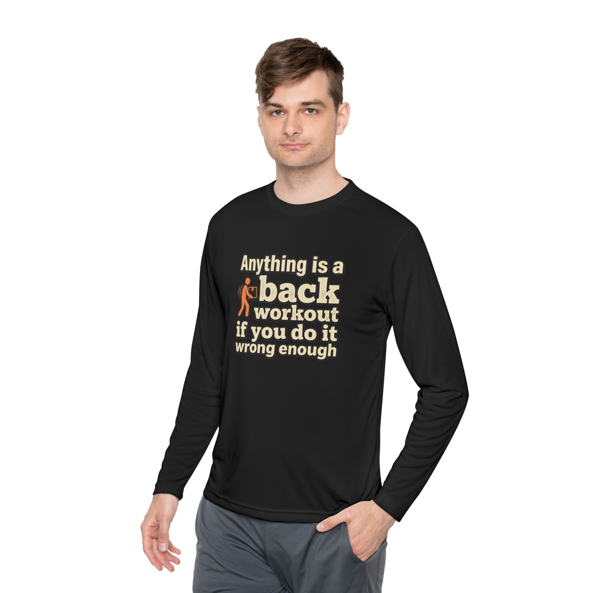 Anything is a Back Workout Unisex Lightweight Long Sleeve Tee