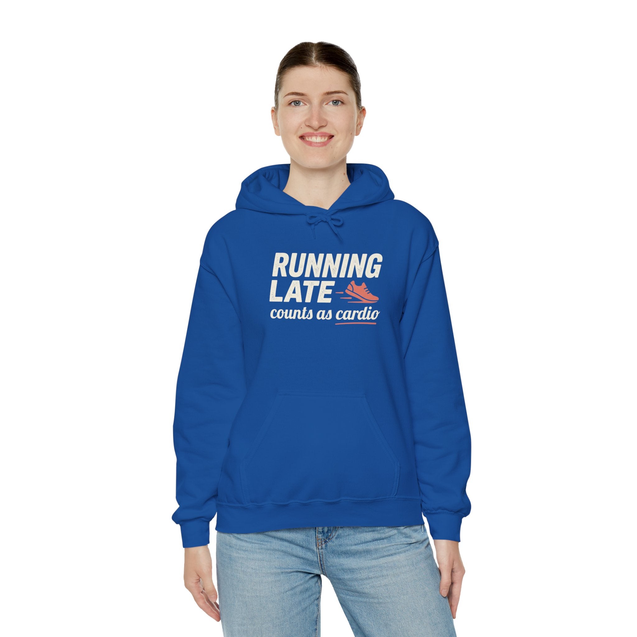 Running Late Counts as Cardio Unisex Heavy Blend™ Hooded Sweatshirt