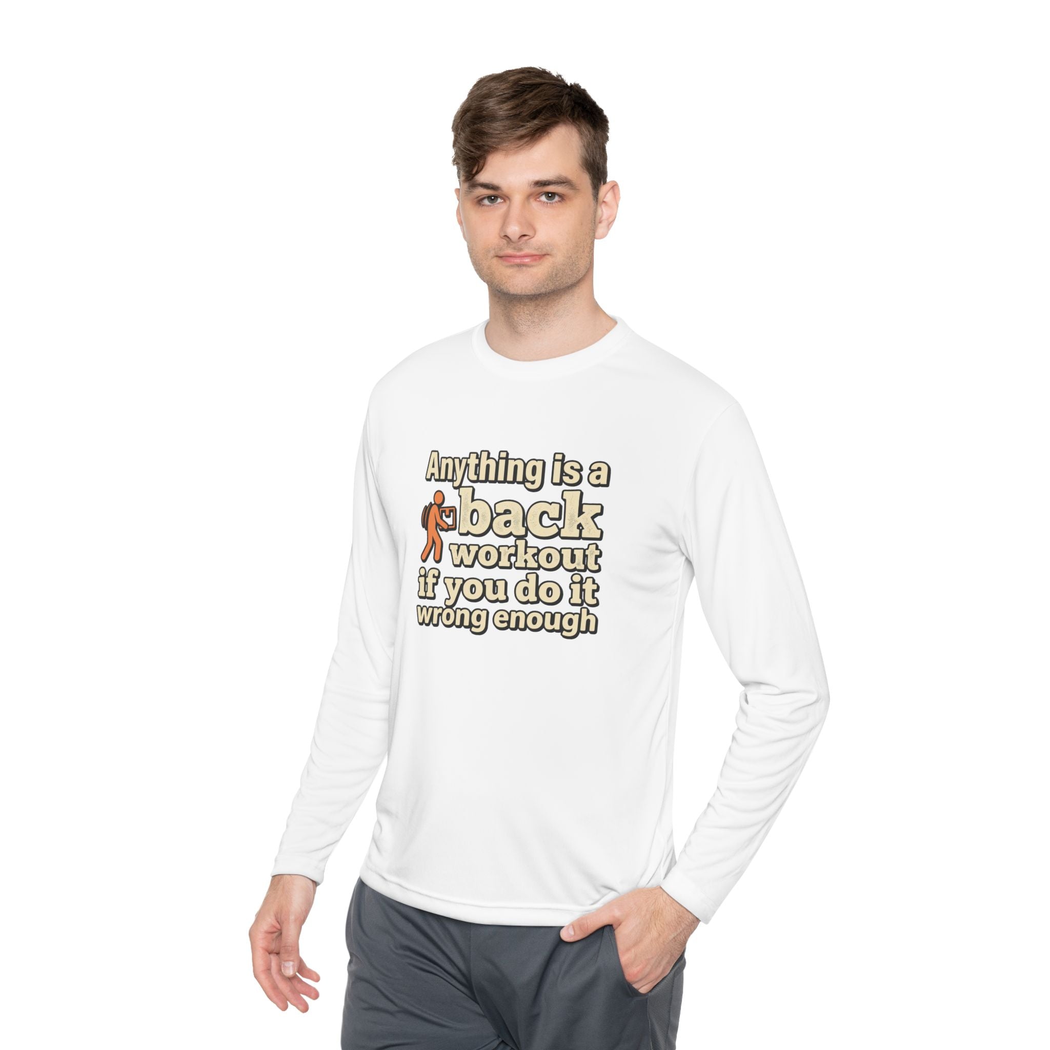 Anything is a Back Workout Unisex Lightweight Long Sleeve Tee
