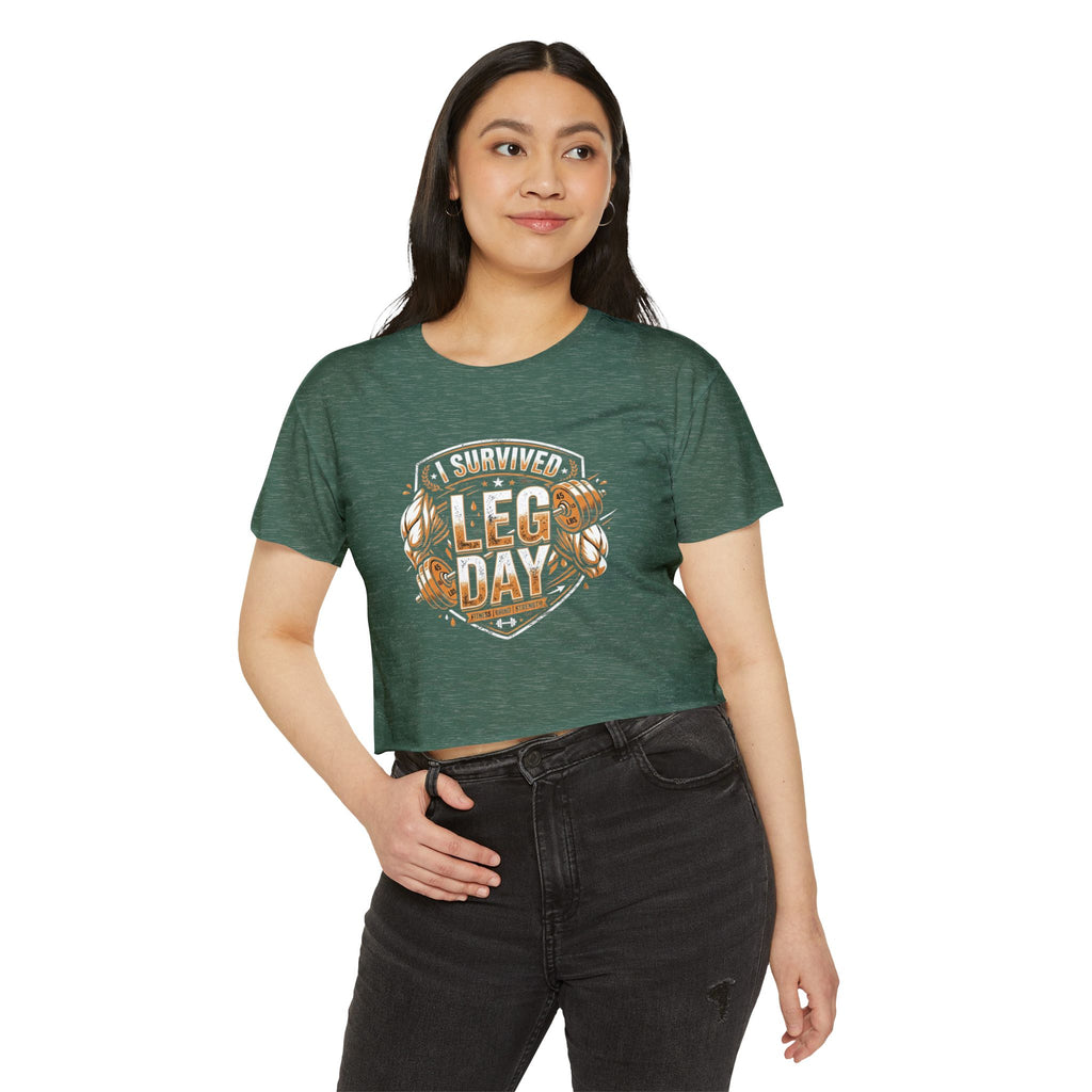 I Survived Leg Day Women's Festival Crop Top