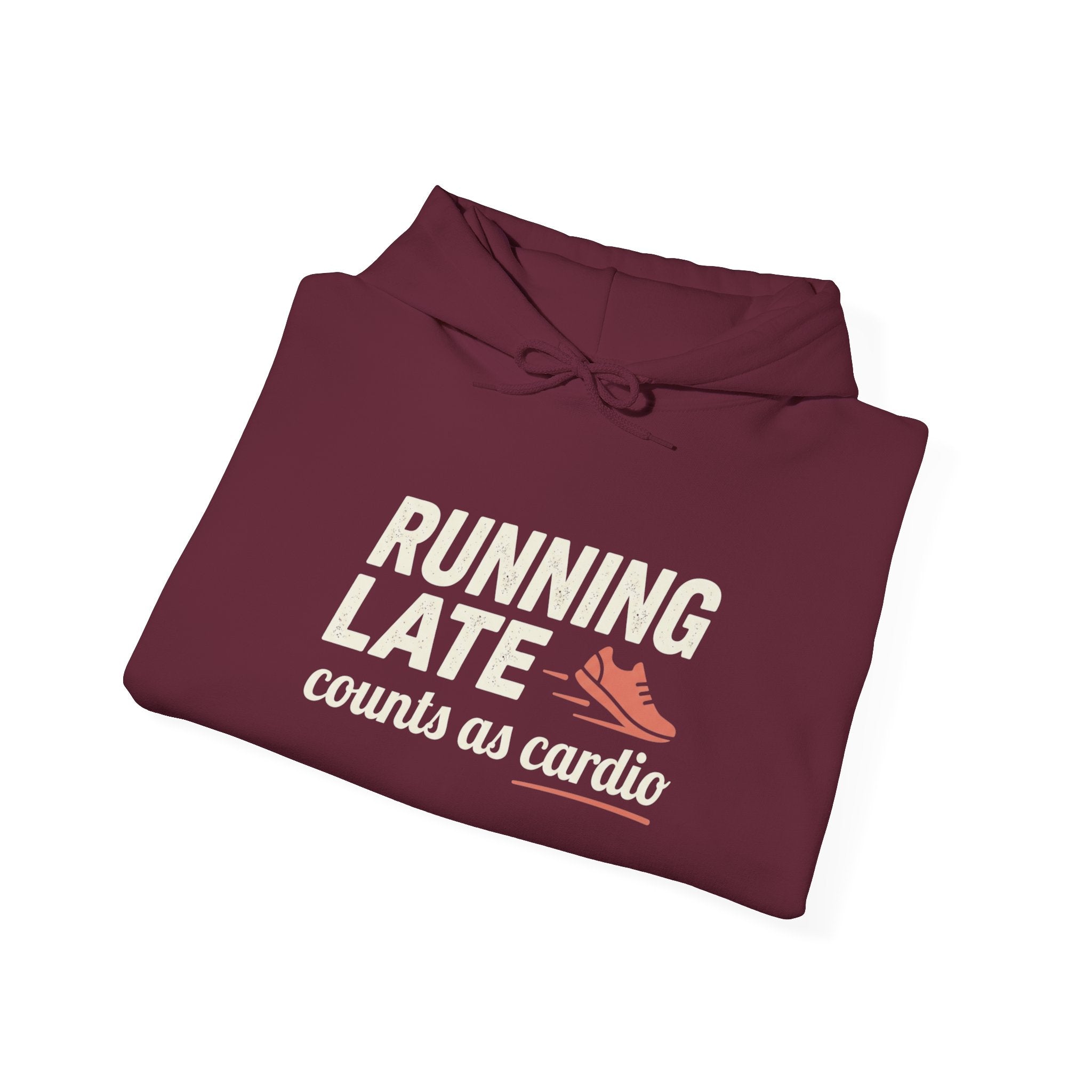 Running Late Counts as Cardio Unisex Heavy Blend™ Hooded Sweatshirt