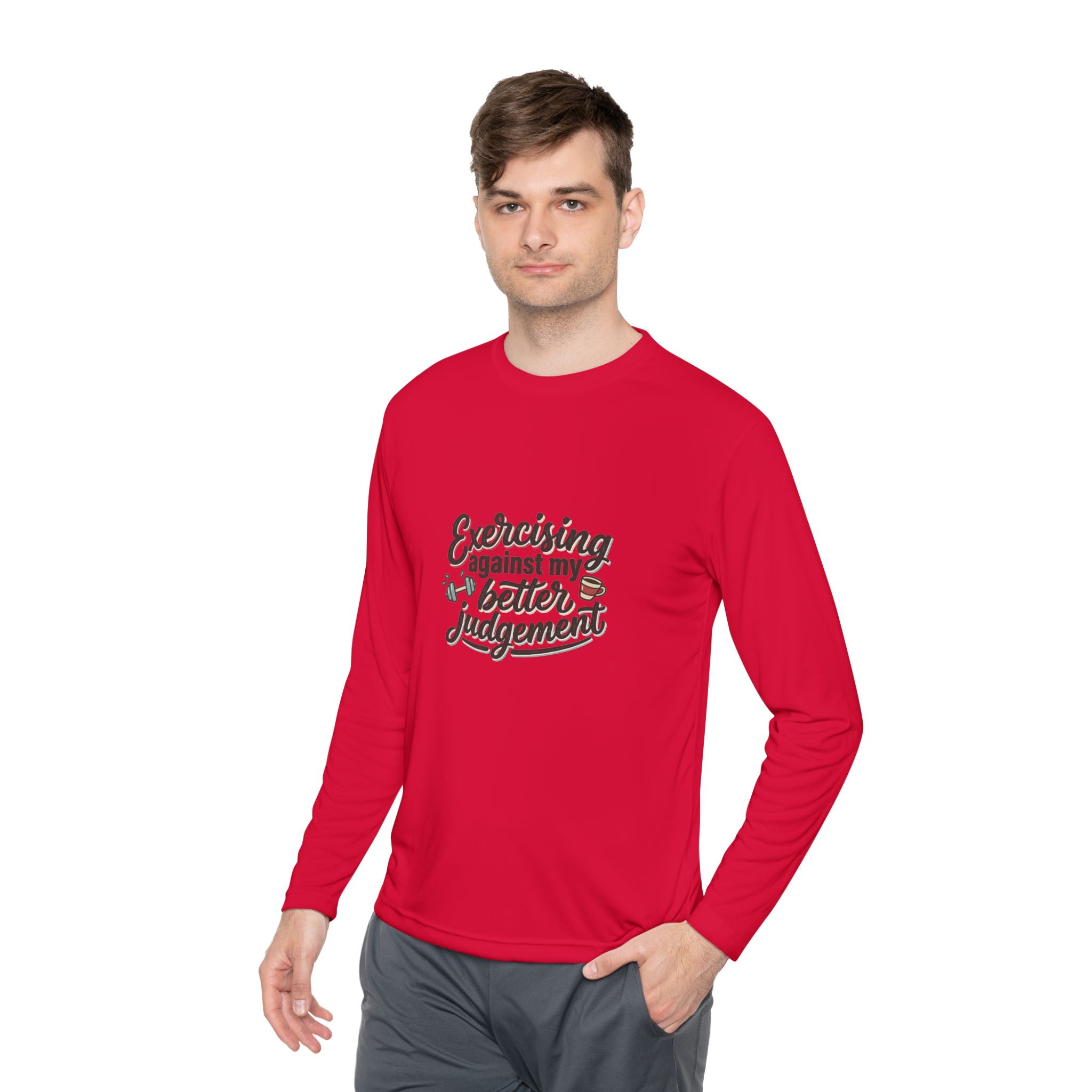 Exercising Against My Better Judgement Unisex Lightweight Long Sleeve Tee