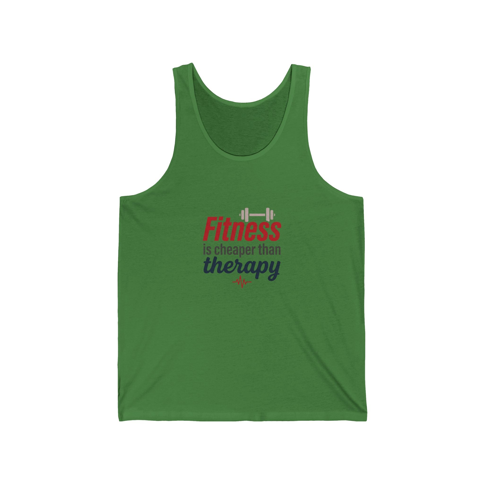 Fitness is Cheaper than Therapy Unisex Jersey Tank