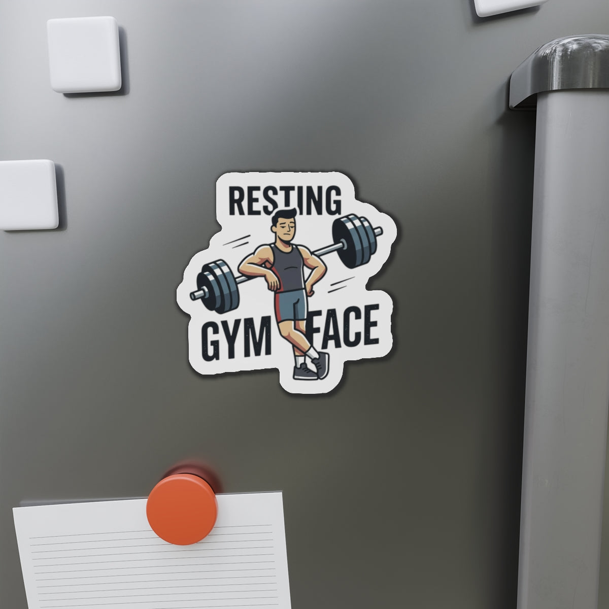 Resting Gym Face Die-Cut Magnets
