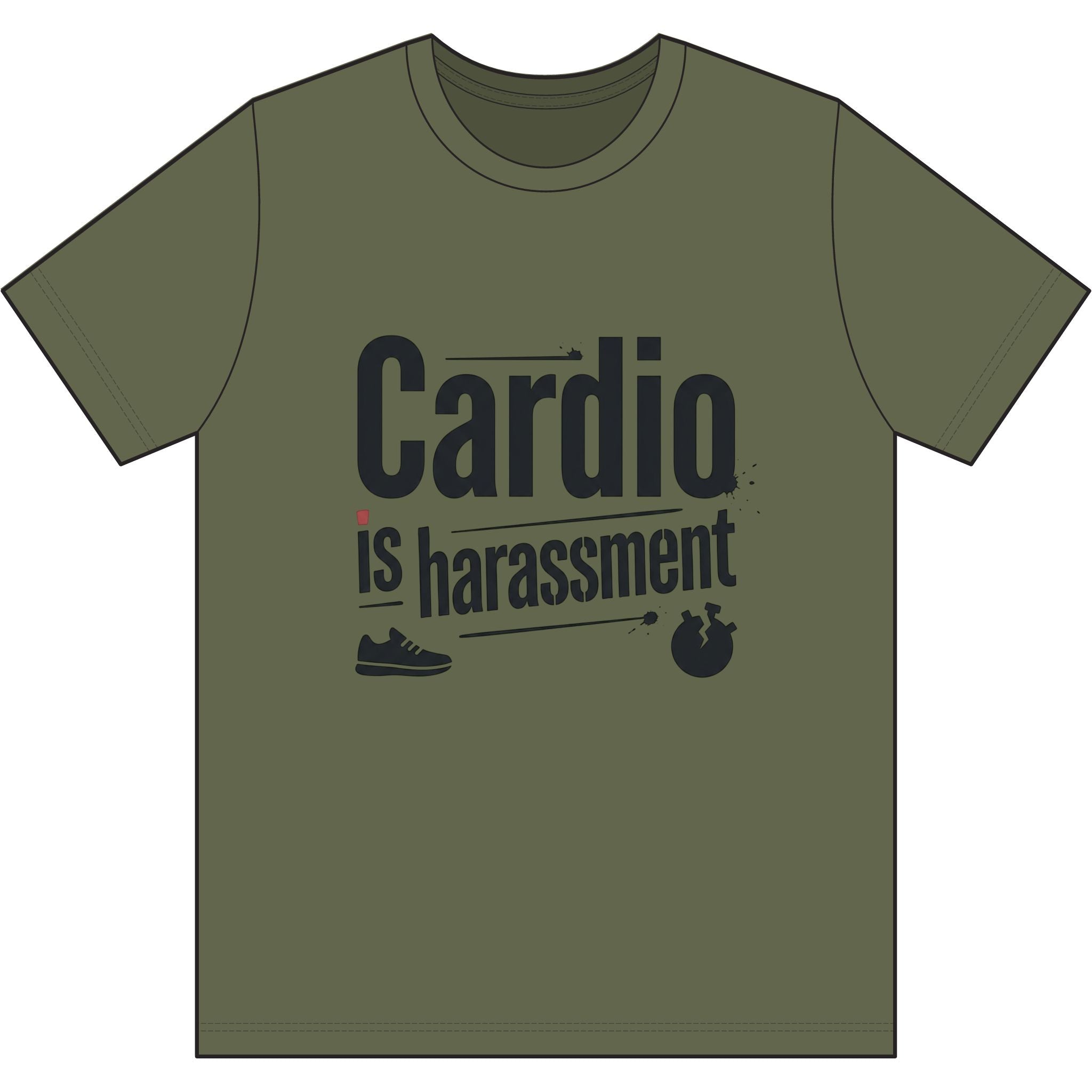 Cardio is Harassment Dri-Power 100% Polyester T-Shirt