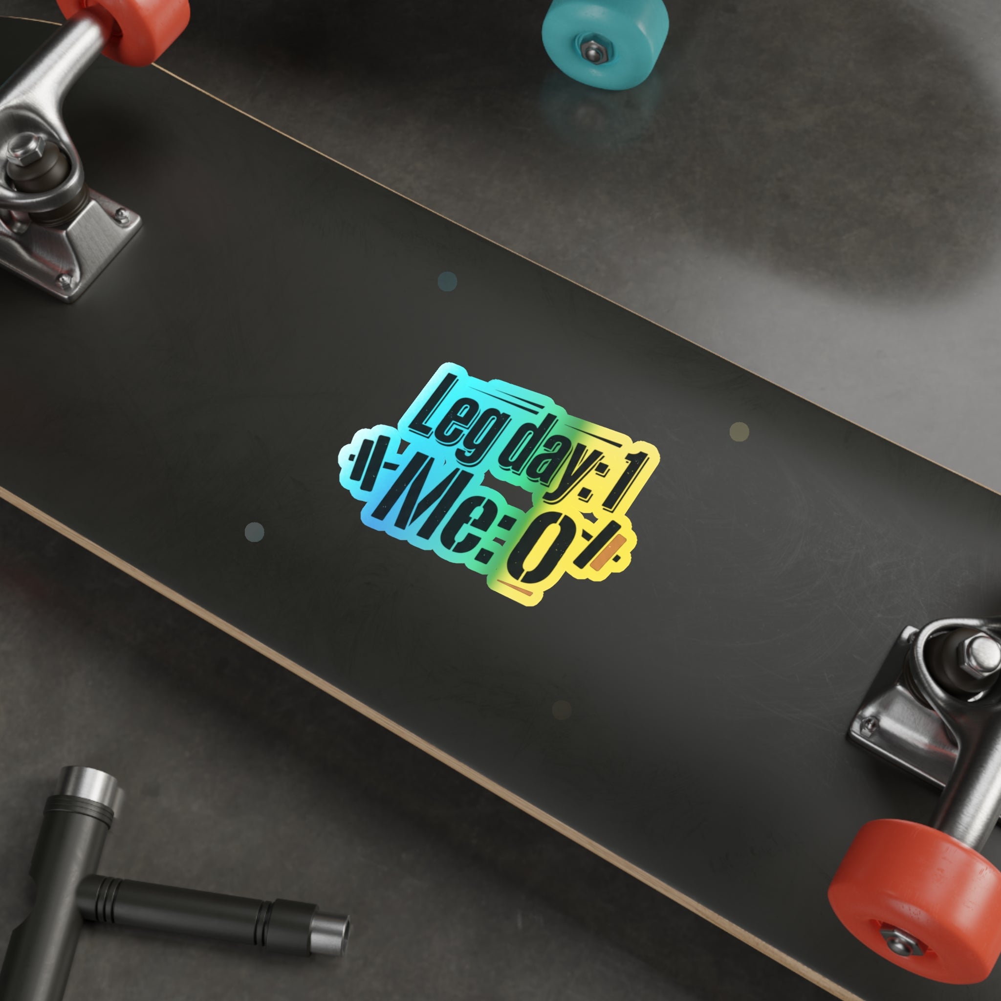 Leg Day Holographic Die-cut Stickers