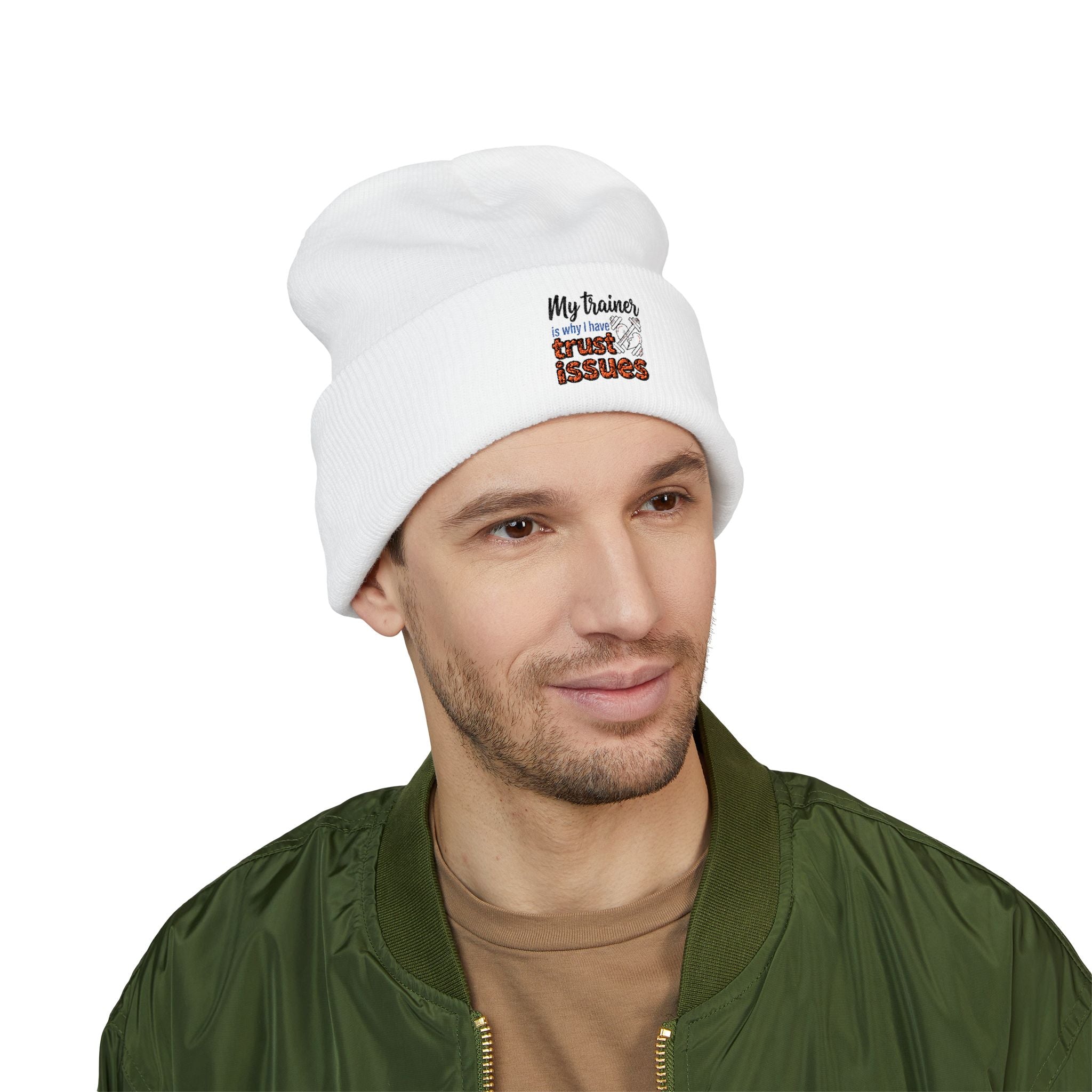 My Trainer is Why I Have Trust Issues Classic Cuffed Beanie (Embroidery)