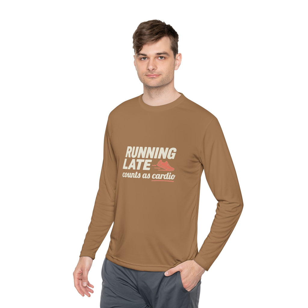 Running Late Counts as Cardio Unisex Lightweight Long Sleeve Tee