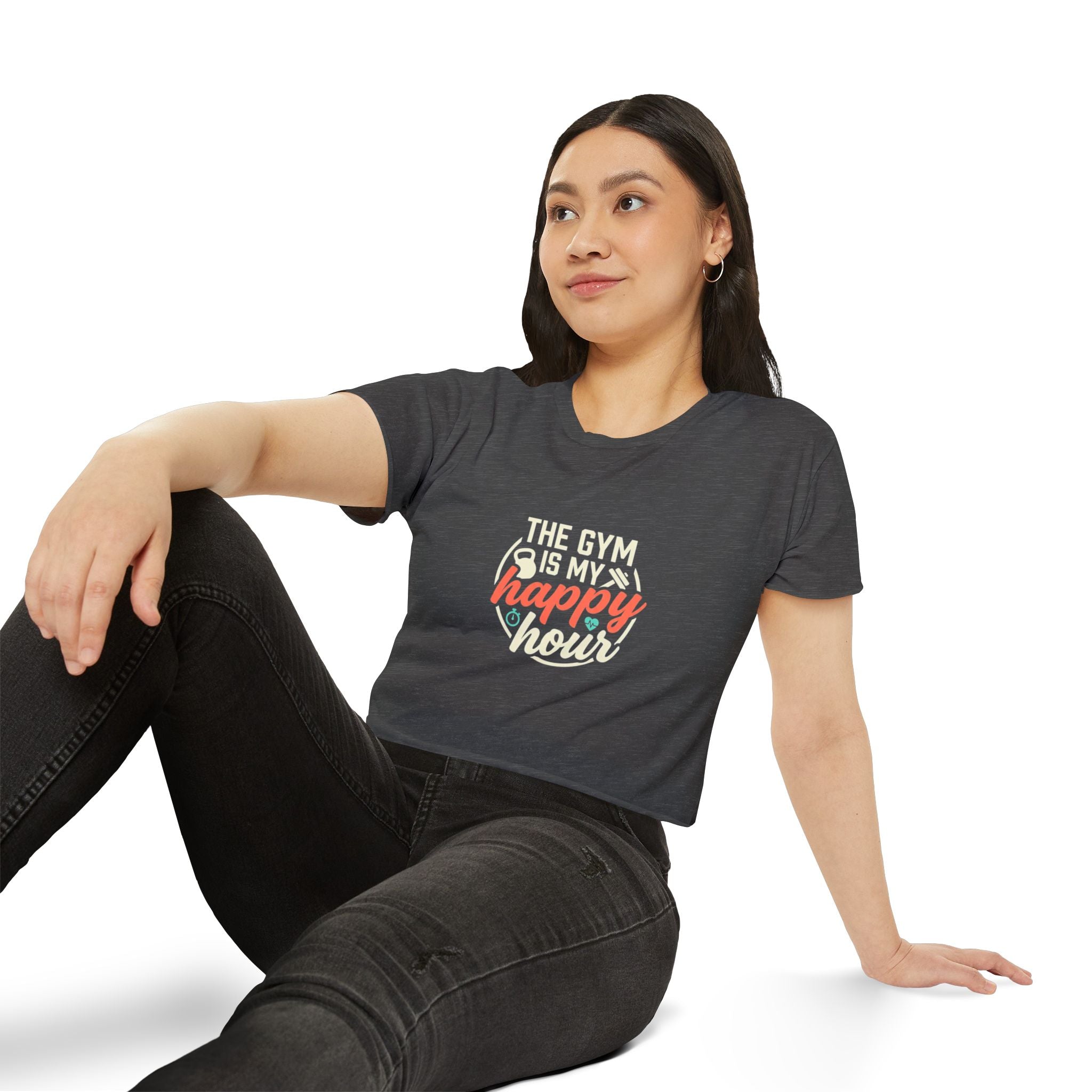 The Gym is My Happy Hour Women's Festival Crop Top