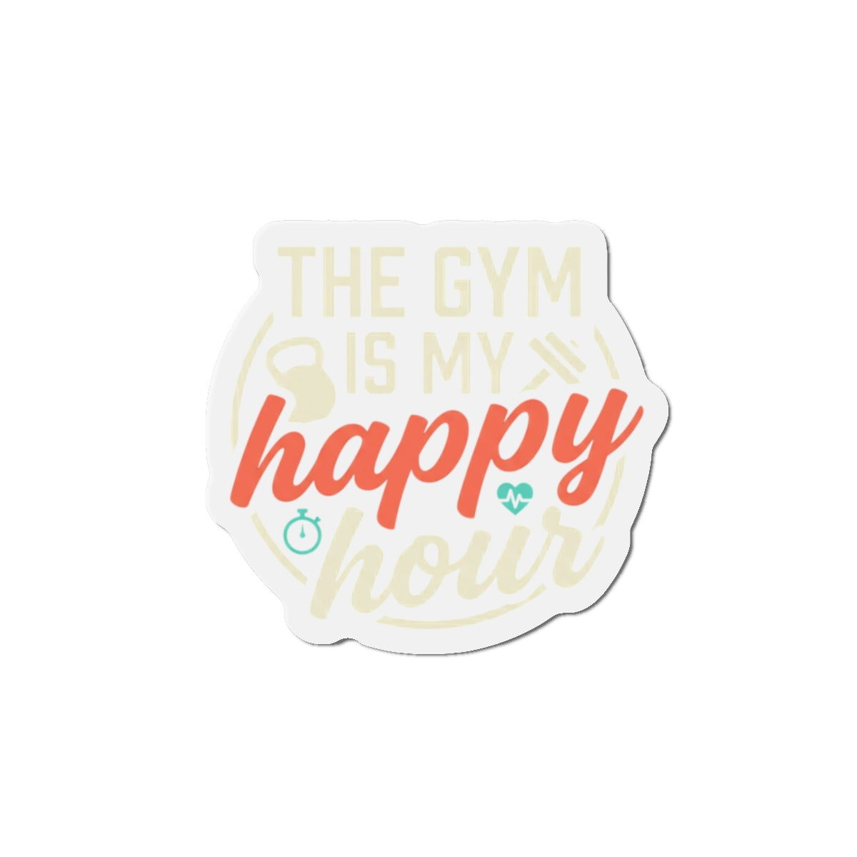 The Gym is My Happy Hour Die-Cut Magnets