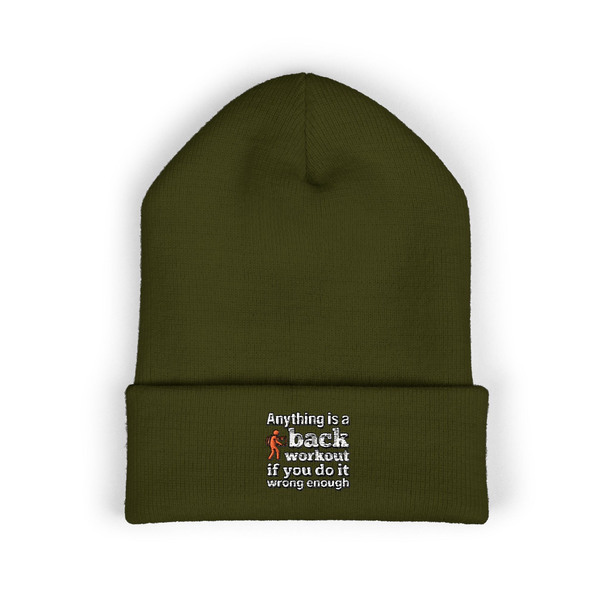 Anything is a Back Workout If You Do It Wrong Enough Classic Cuffed Beanie (Embroidery)