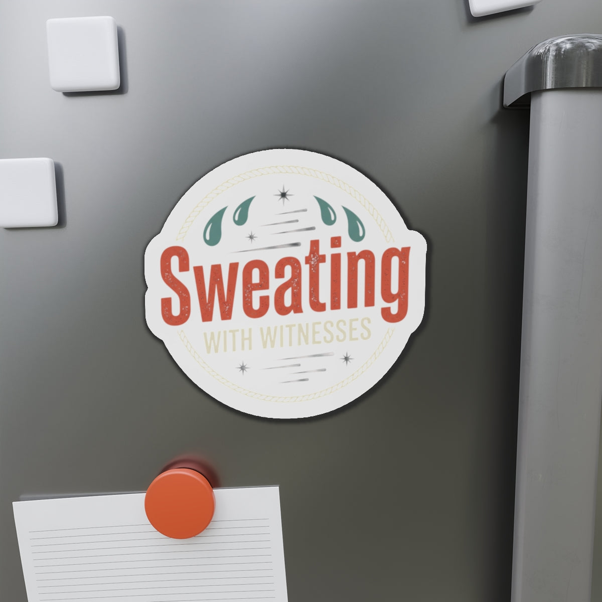 Sweating with Witnesses Die-Cut Magnets
