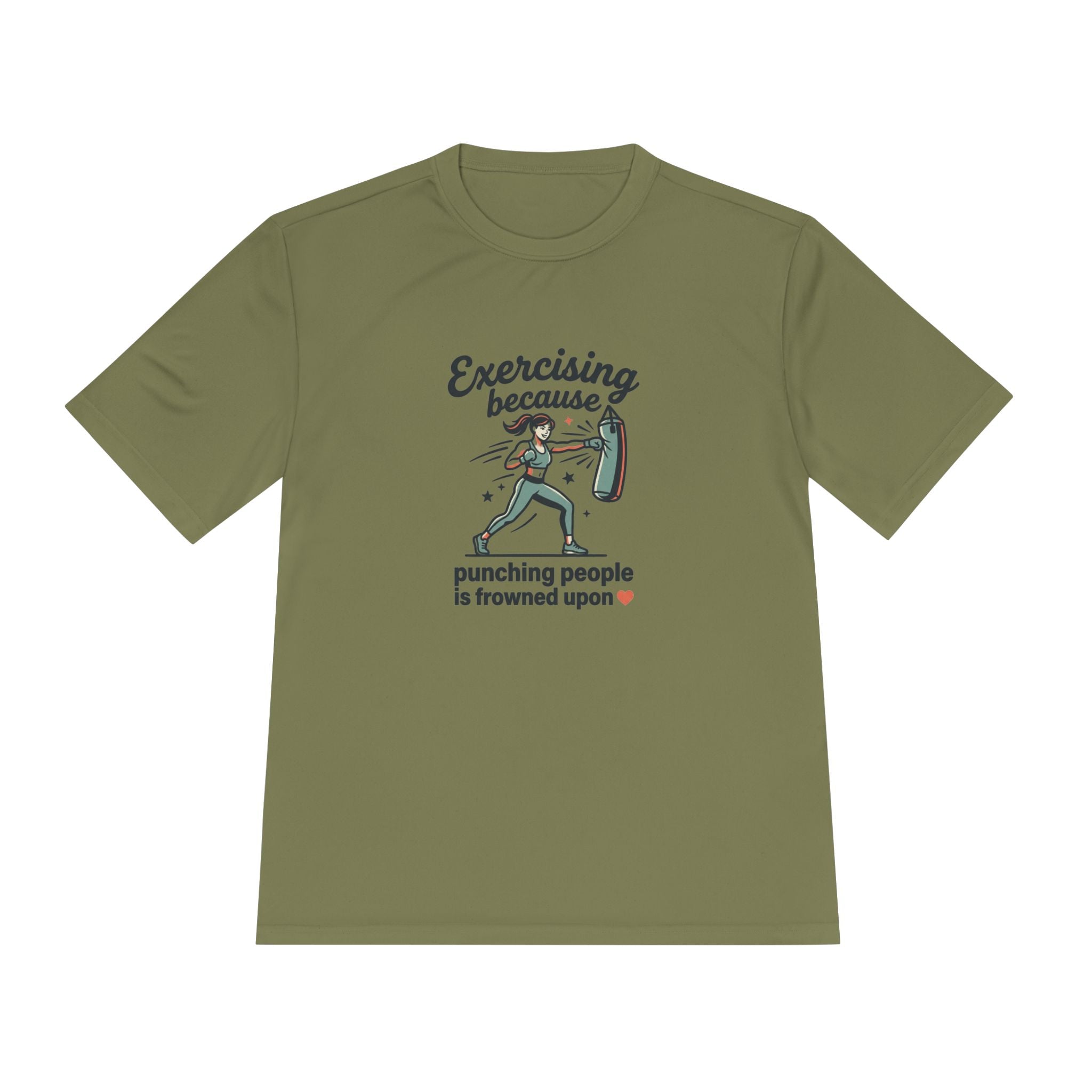 Exercising Because Punching People is Frowned Upon Unisex Moisture Wicking Tee