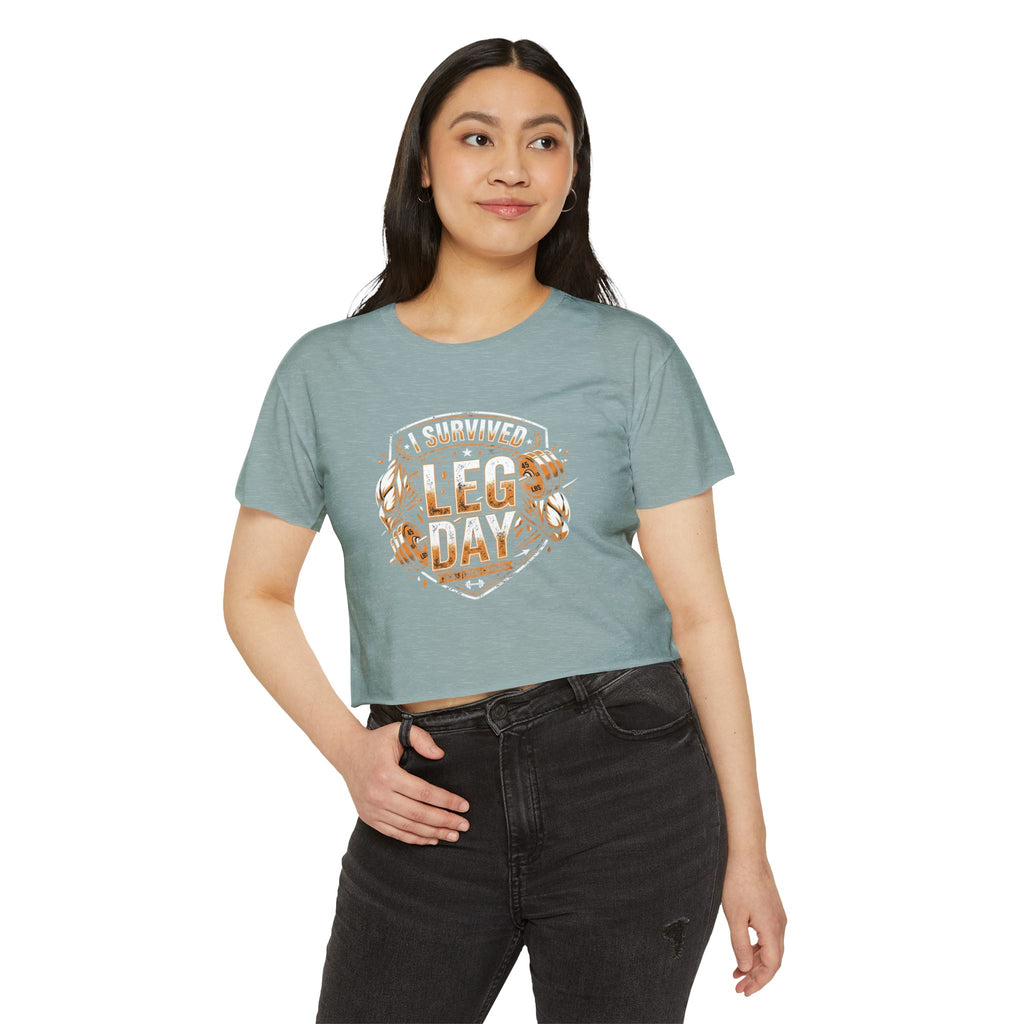 I Survived Leg Day Women's Festival Crop Top