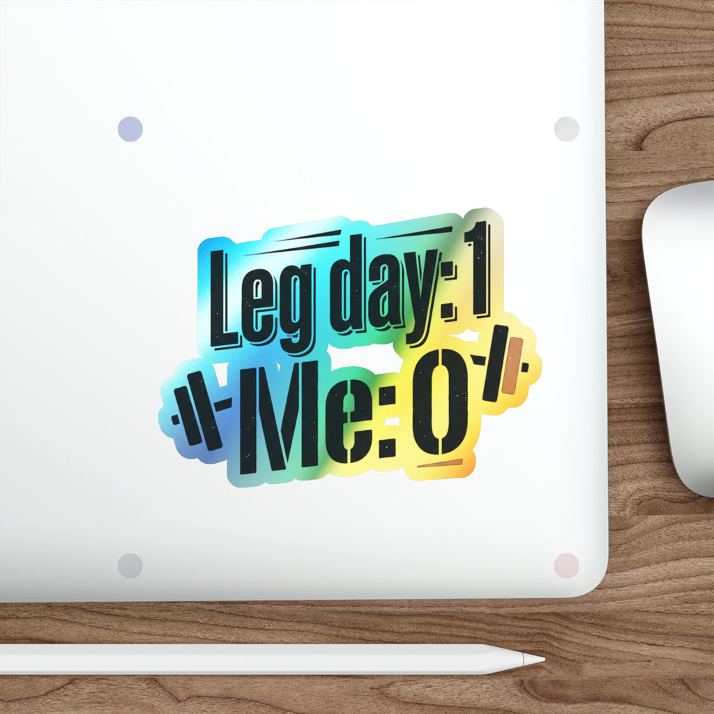 Leg Day Holographic Die-cut Stickers