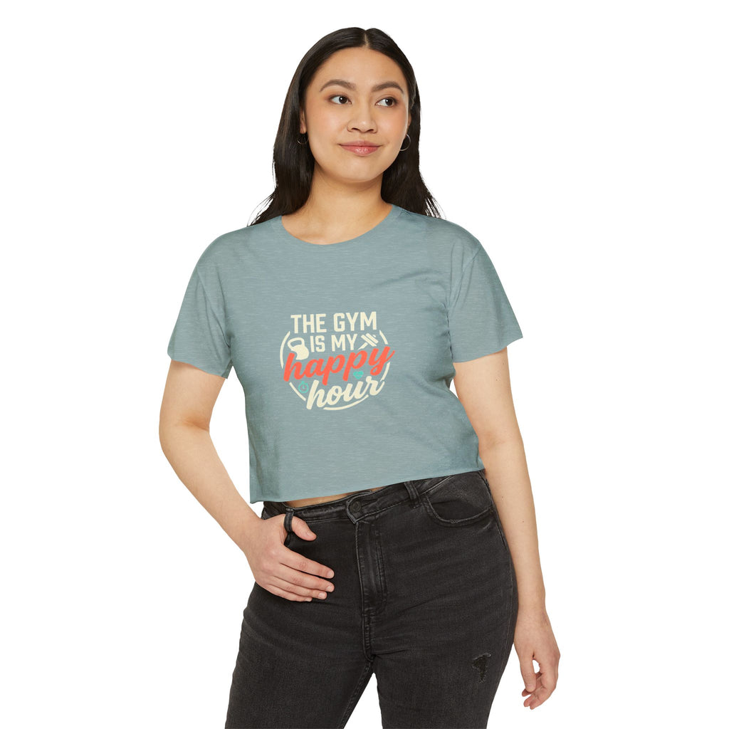 The Gym is My Happy Hour Women's Festival Crop Top