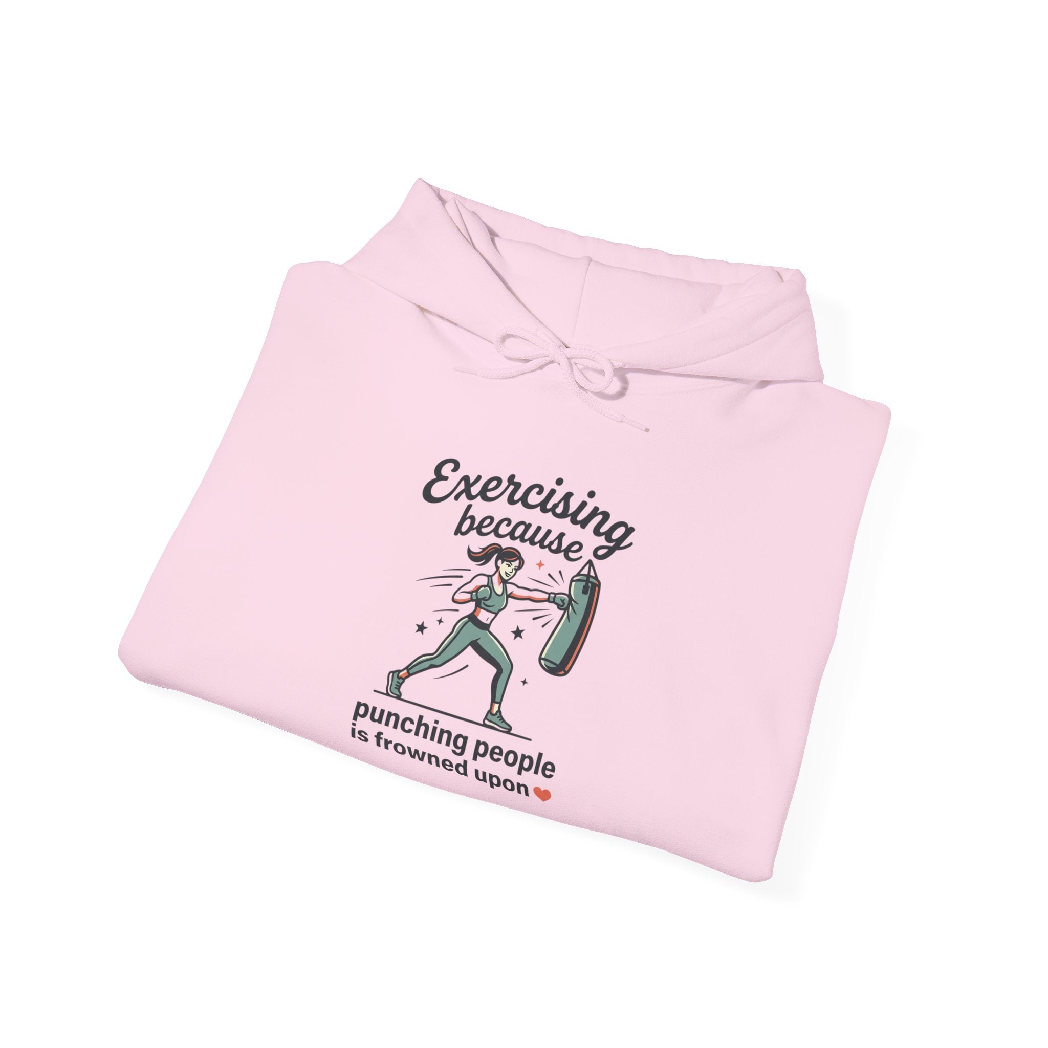 Exercising Because Punching People is Frowned Upon Unisex Heavy Blend™ Hooded Sweatshirt