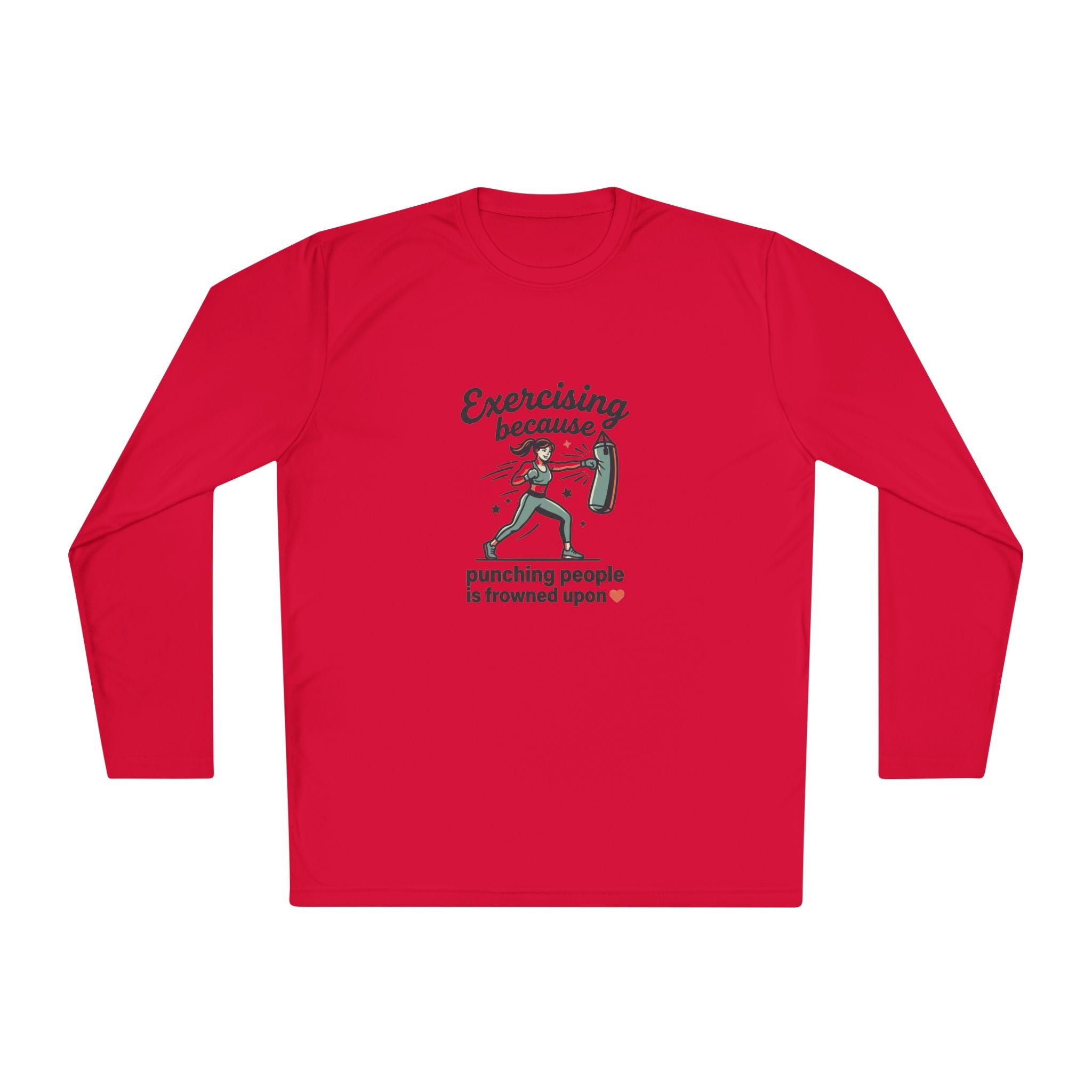 Exercising Because Punching People is Frowned Upon Unisex Lightweight Long Sleeve Tee