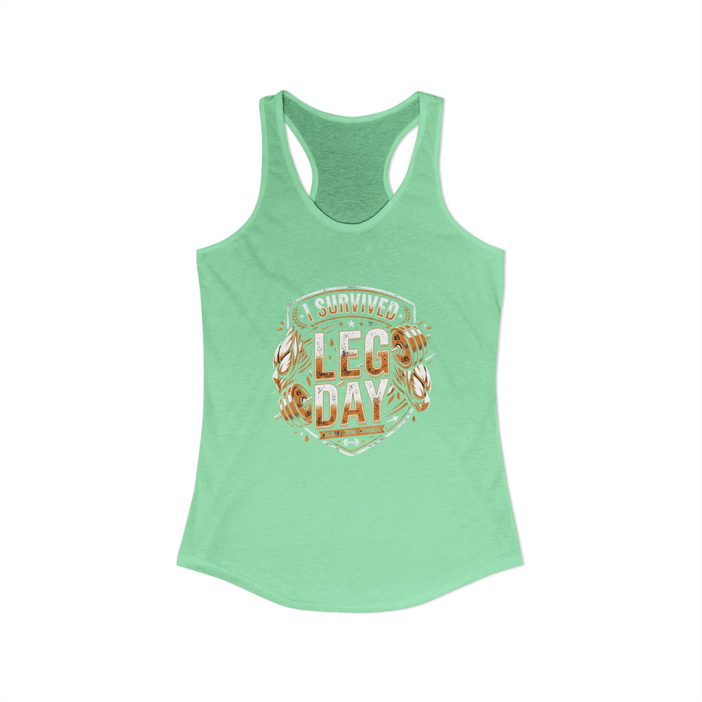 I Survived Leg Day Women's Ideal Racerback Tank