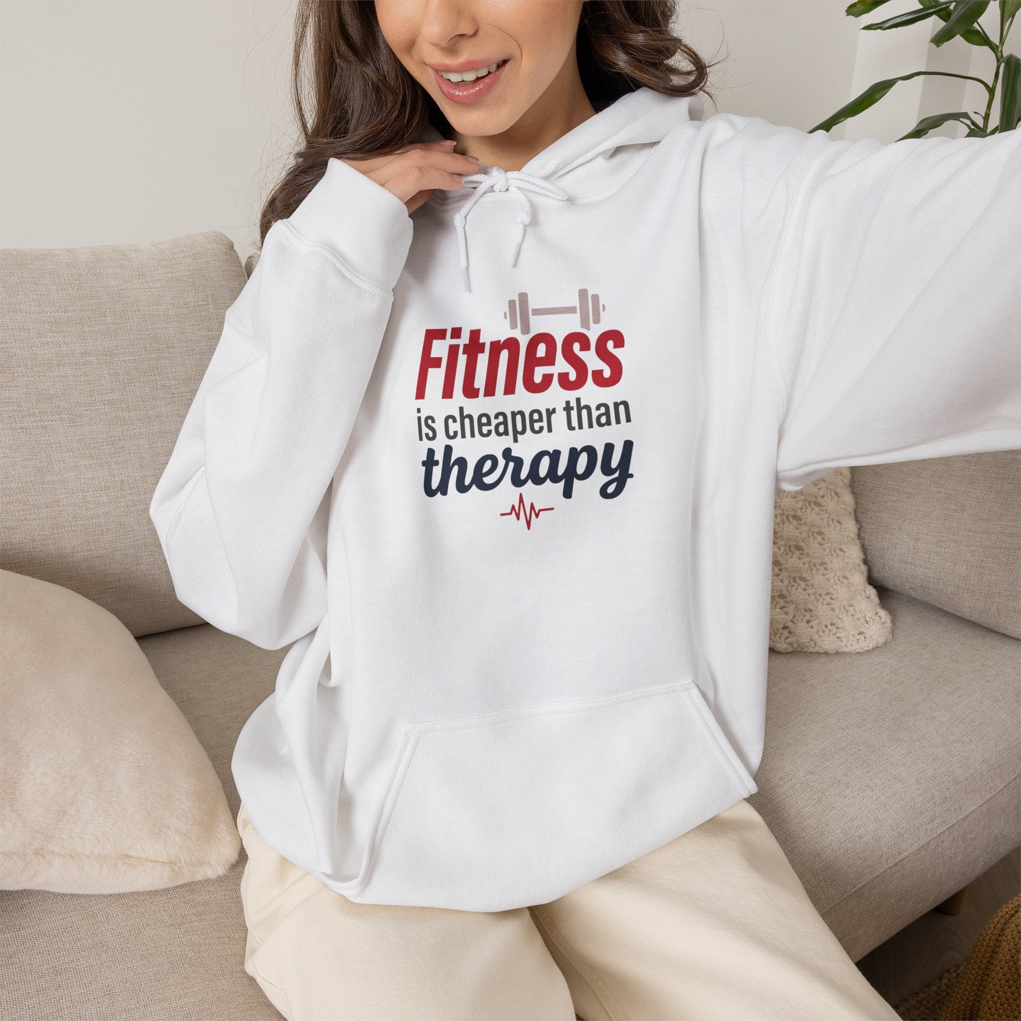 Fitness is Cheaper than Therapy Unisex Heavy Blend™ Hooded Sweatshirt