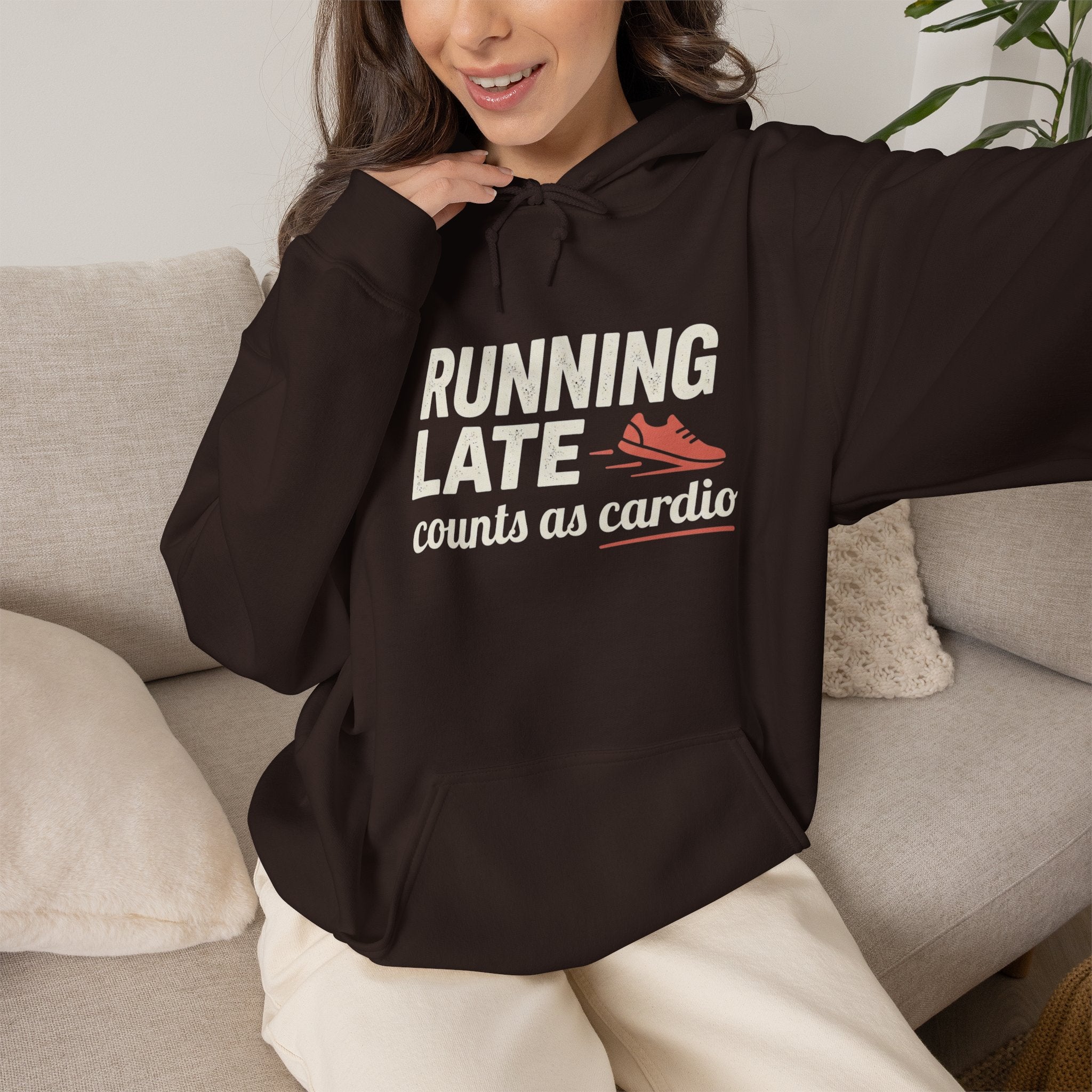 Running Late Counts as Cardio Unisex Heavy Blend™ Hooded Sweatshirt