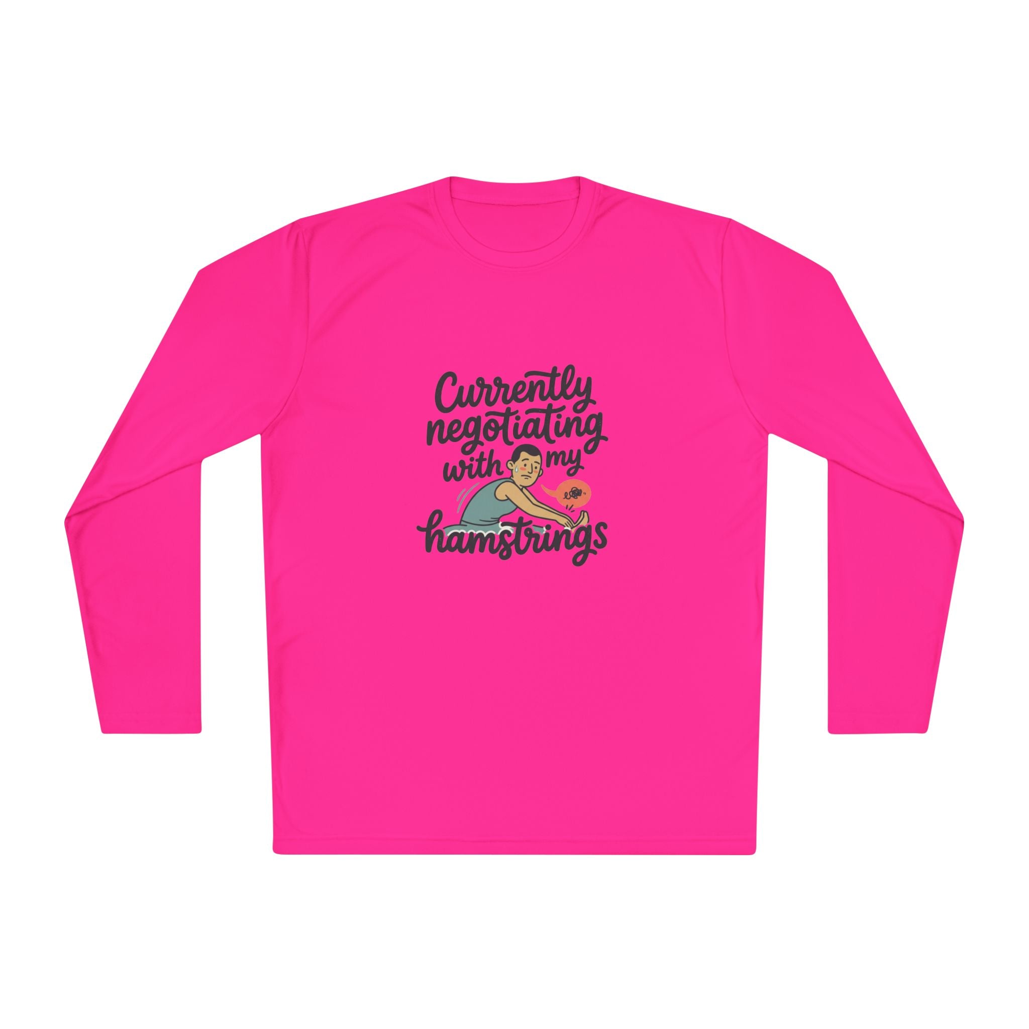 Currently Negotiating with my Hamstrings Unisex Lightweight Long Sleeve Tee