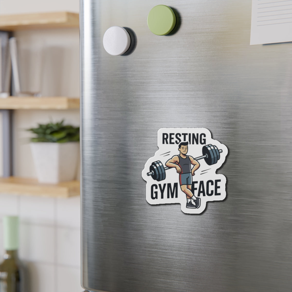 Resting Gym Face Die-Cut Magnets