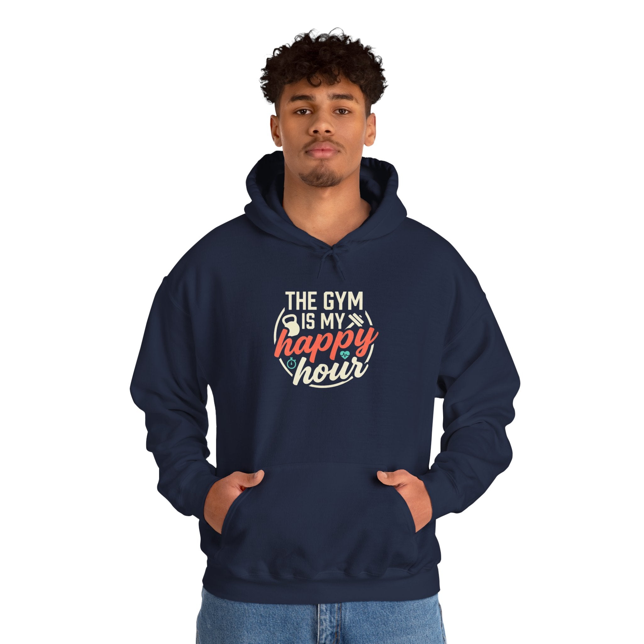 The Gym is My Happy Hour Unisex Heavy Blend™ Hooded Sweatshirt