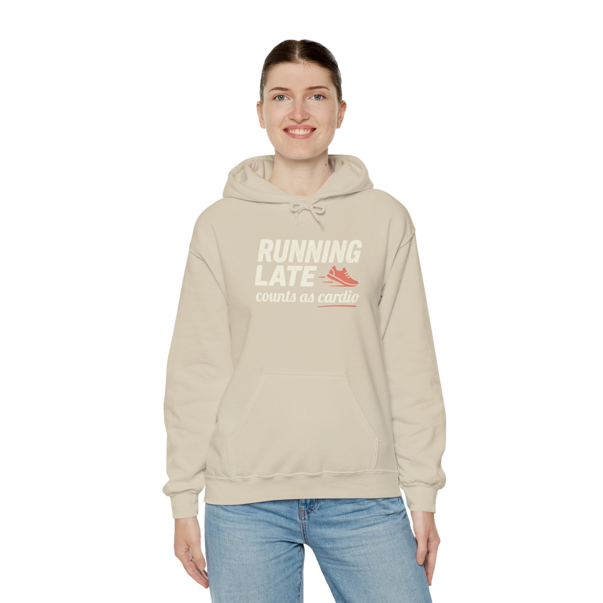 Running Late Counts as Cardio Unisex Heavy Blend™ Hooded Sweatshirt