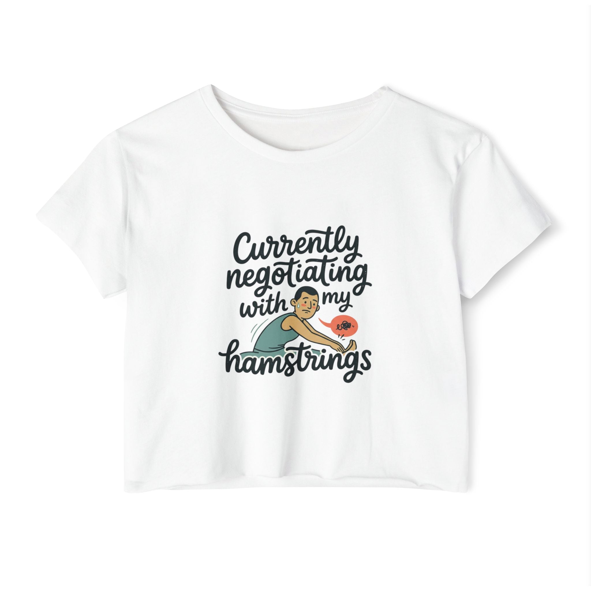 Currently Negotiating with my Hamstrings Women's Festival Crop Top