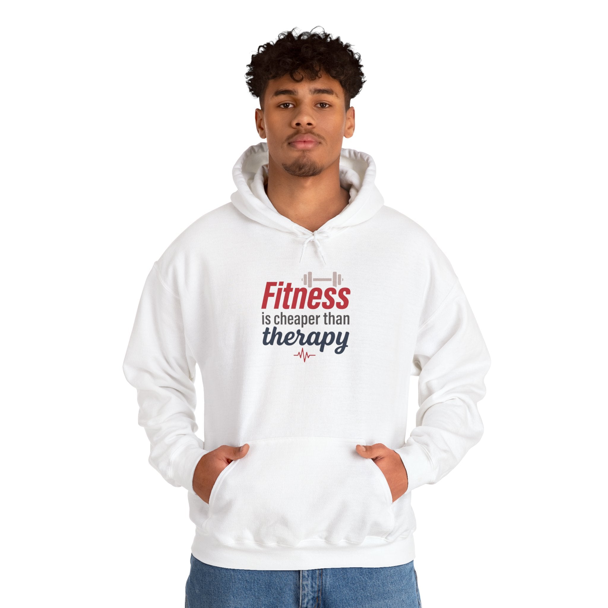 Fitness is Cheaper than Therapy Unisex Heavy Blend™ Hooded Sweatshirt