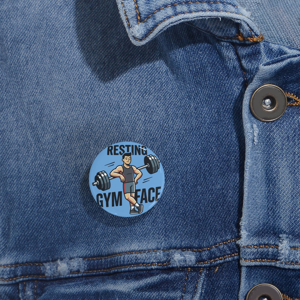 Resting Gym Face Round Pins